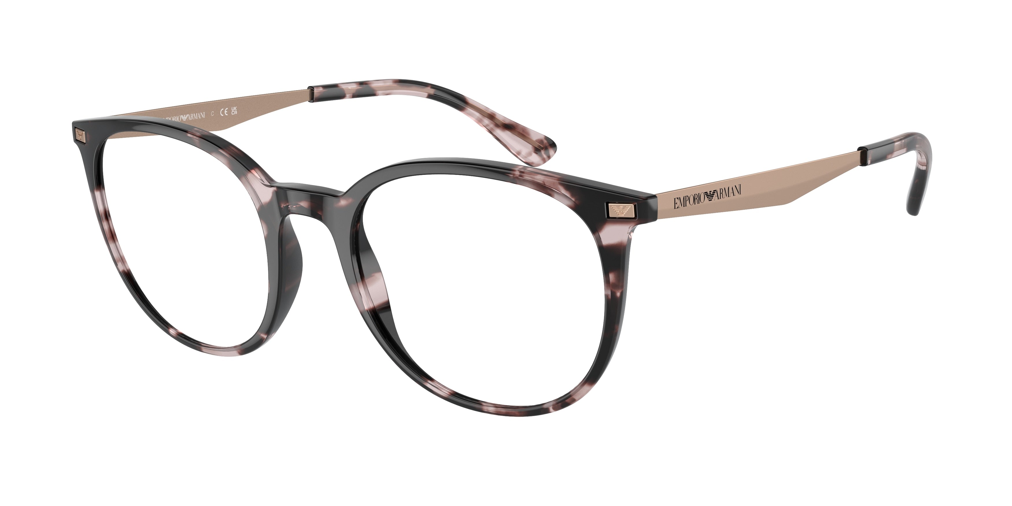 Emporio Armani EA3168 Phantos Eyeglasses  5766-Shiny Havana Pink 52-145-20 - Color Map Pink