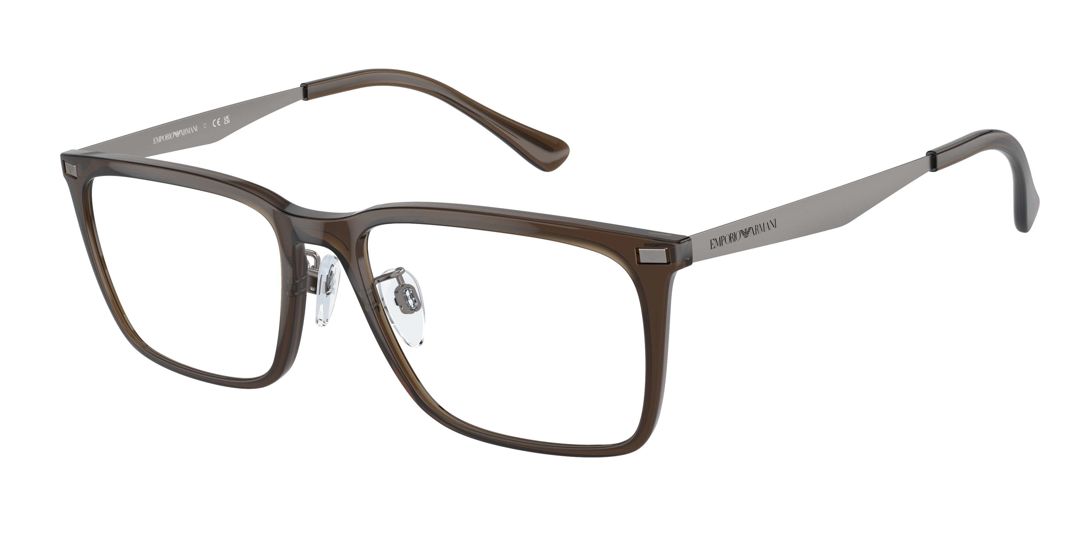 Emporio Armani EA3169F Rectangle Eyeglasses  6147- 55-150-17 - Color Map Brown