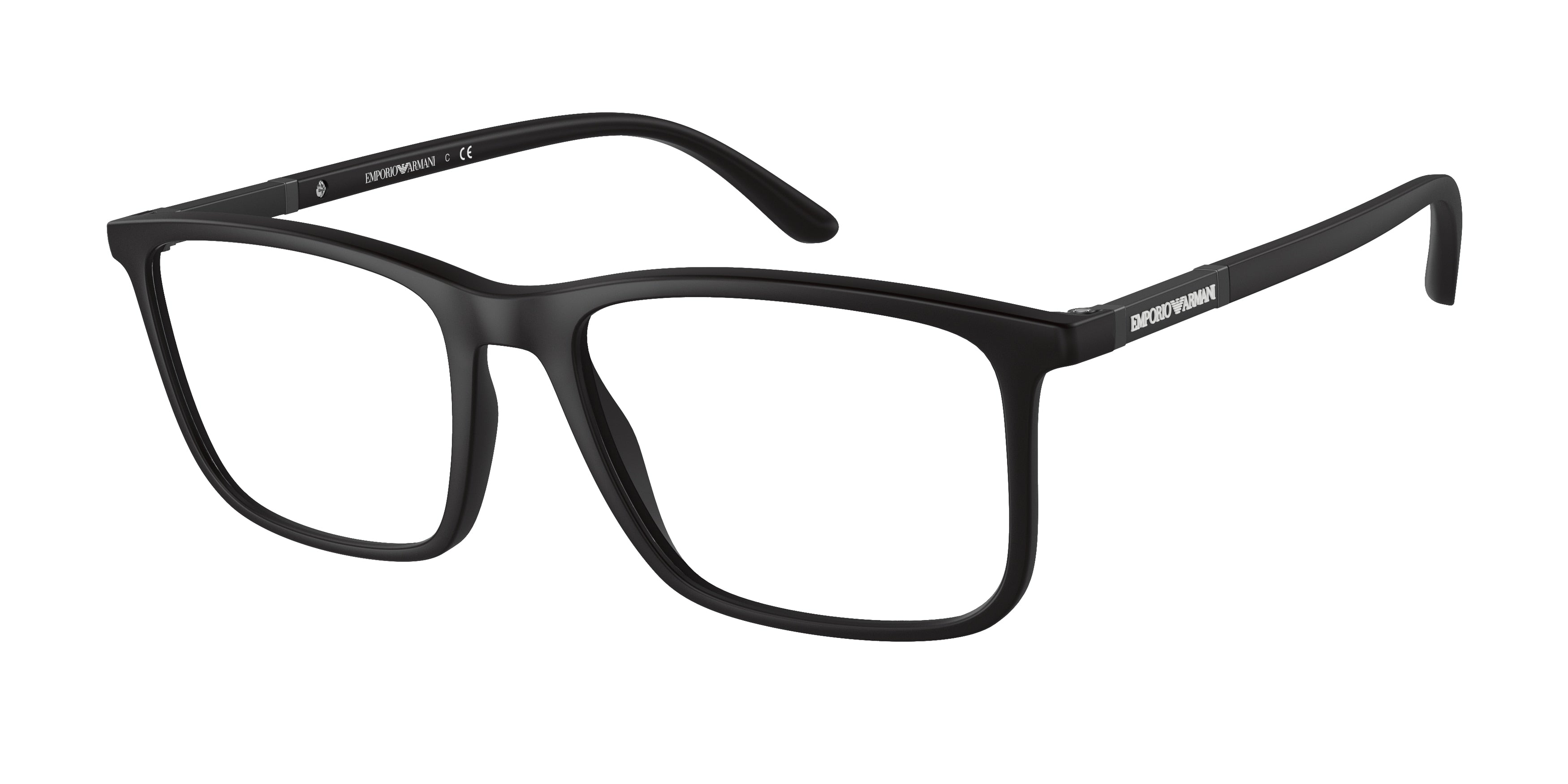 Emporio Armani EA3181 Rectangle Eyeglasses  5001-Matte Black 54-145-18 - Color Map Black