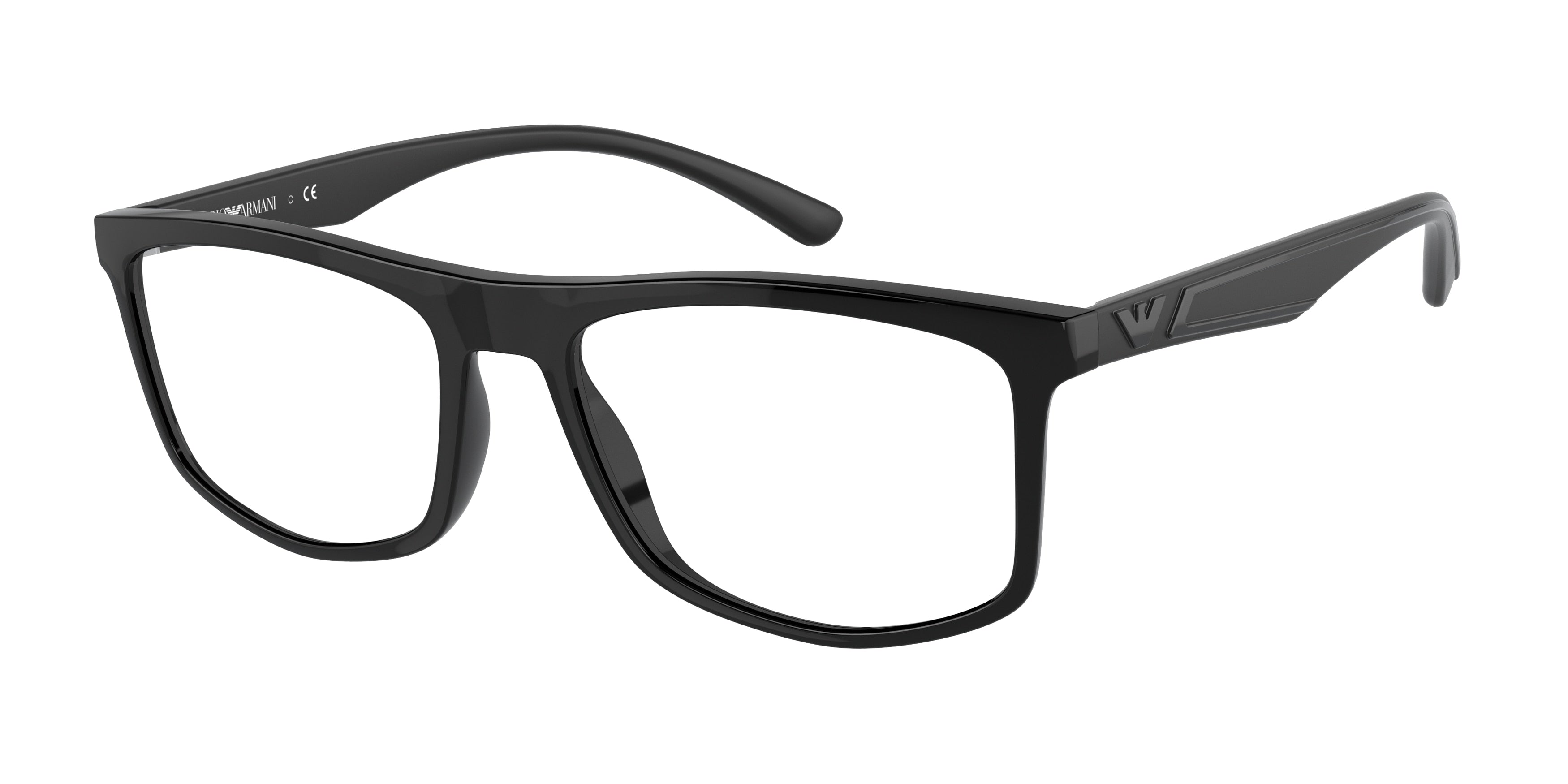 Emporio Armani EA3183 Irregular Eyeglasses  5017-Black 54-145-18 - Color Map Black