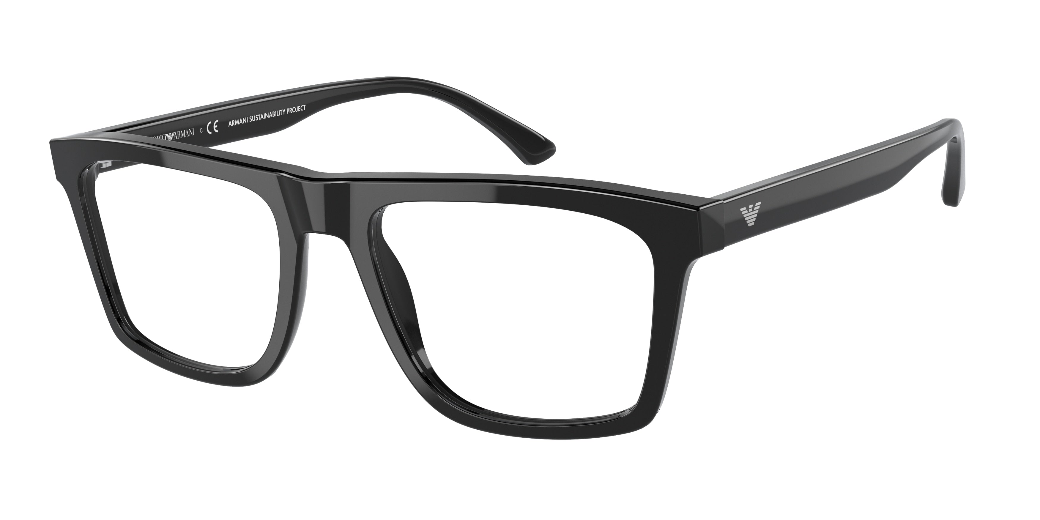 Emporio Armani EA3185 Rectangle Eyeglasses  5875-Black 54-145-19 - Color Map Black