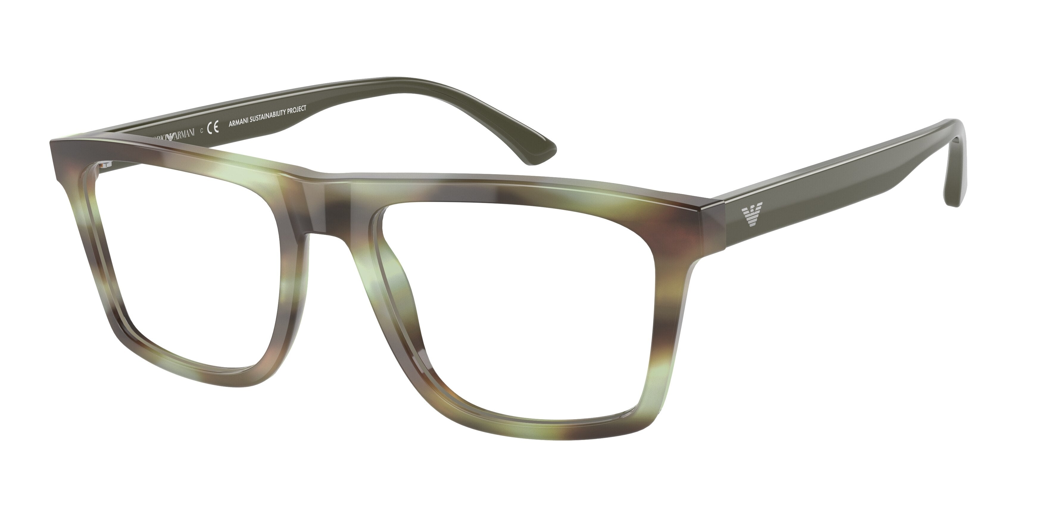 Emporio Armani EA3185 Rectangle Eyeglasses  5902-Striped Green 54-145-19 - Color Map Green