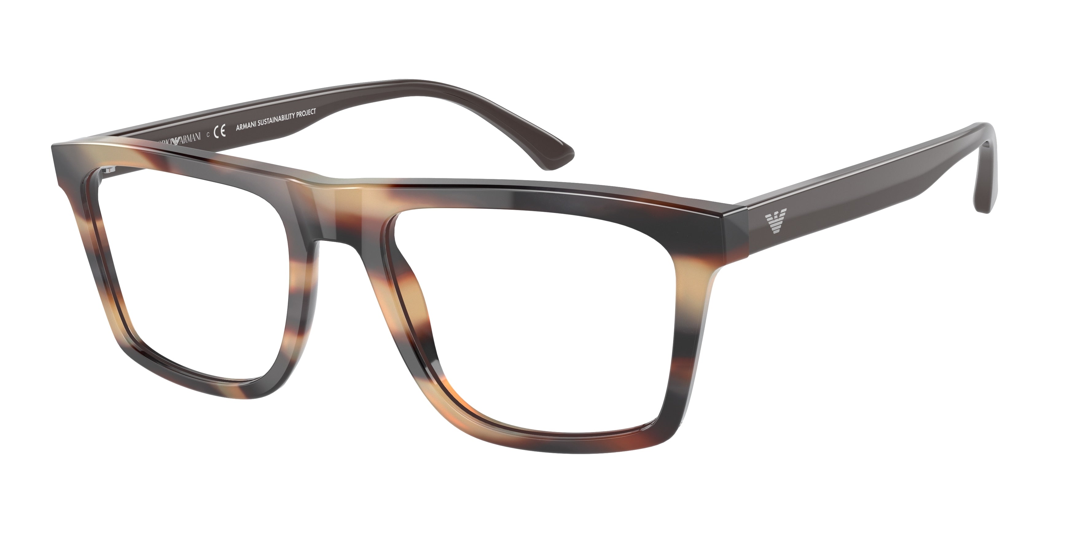 Emporio Armani EA3185 Rectangle Eyeglasses  5903-Striped Brown 54-145-19 - Color Map Tortoise