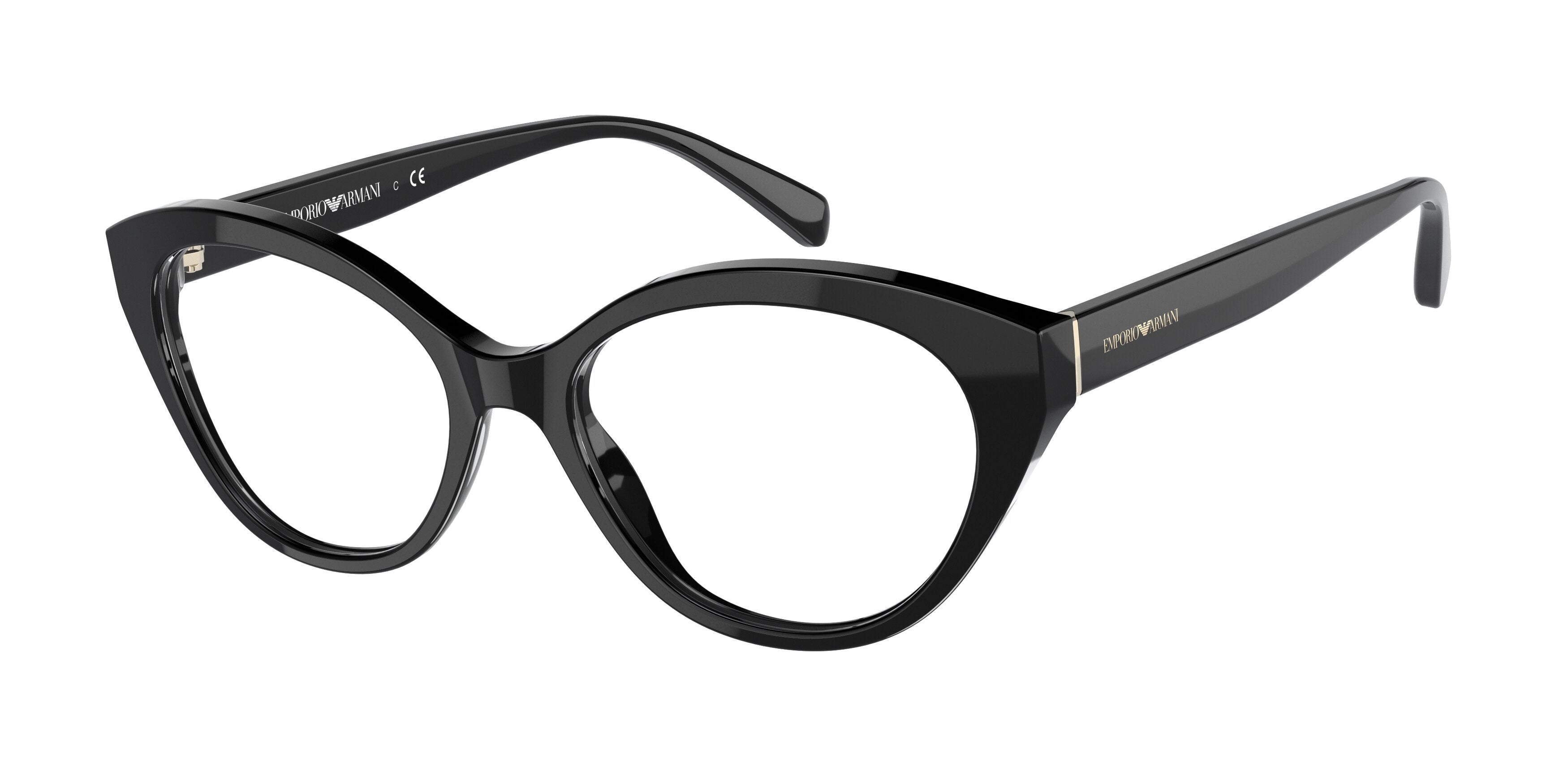 Emporio Armani EA3189 Cat Eye Eyeglasses  5017-Black 52-140-17 - Color Map Black