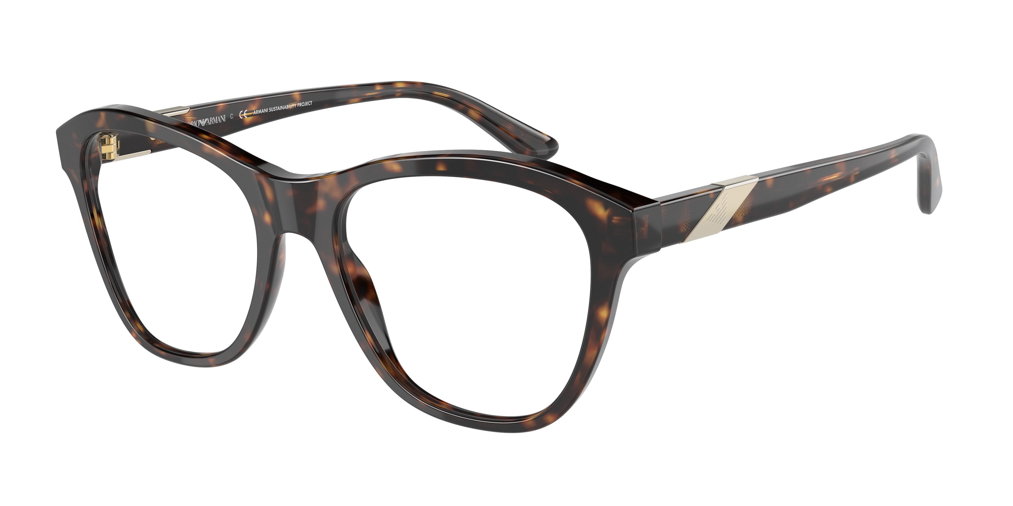 Emporio Armani EA3195 Butterfly Eyeglasses  5879-Shiny Havana 51-140-18 - Color Map Tortoise