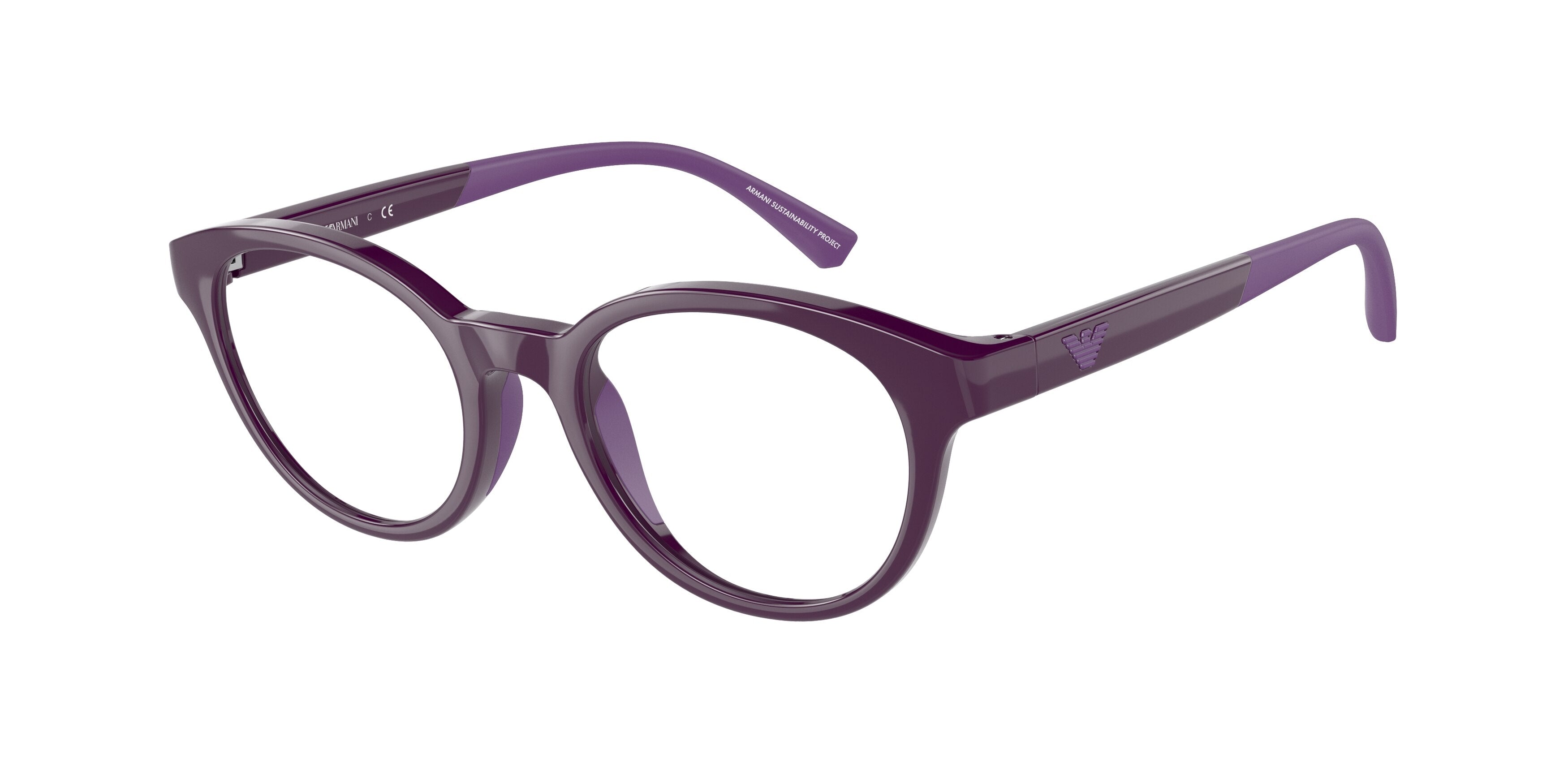 Emporio Armani EA3205F Phantos Eyeglasses  5115-Shiny Violet 46-125-18 - Color Map Violet