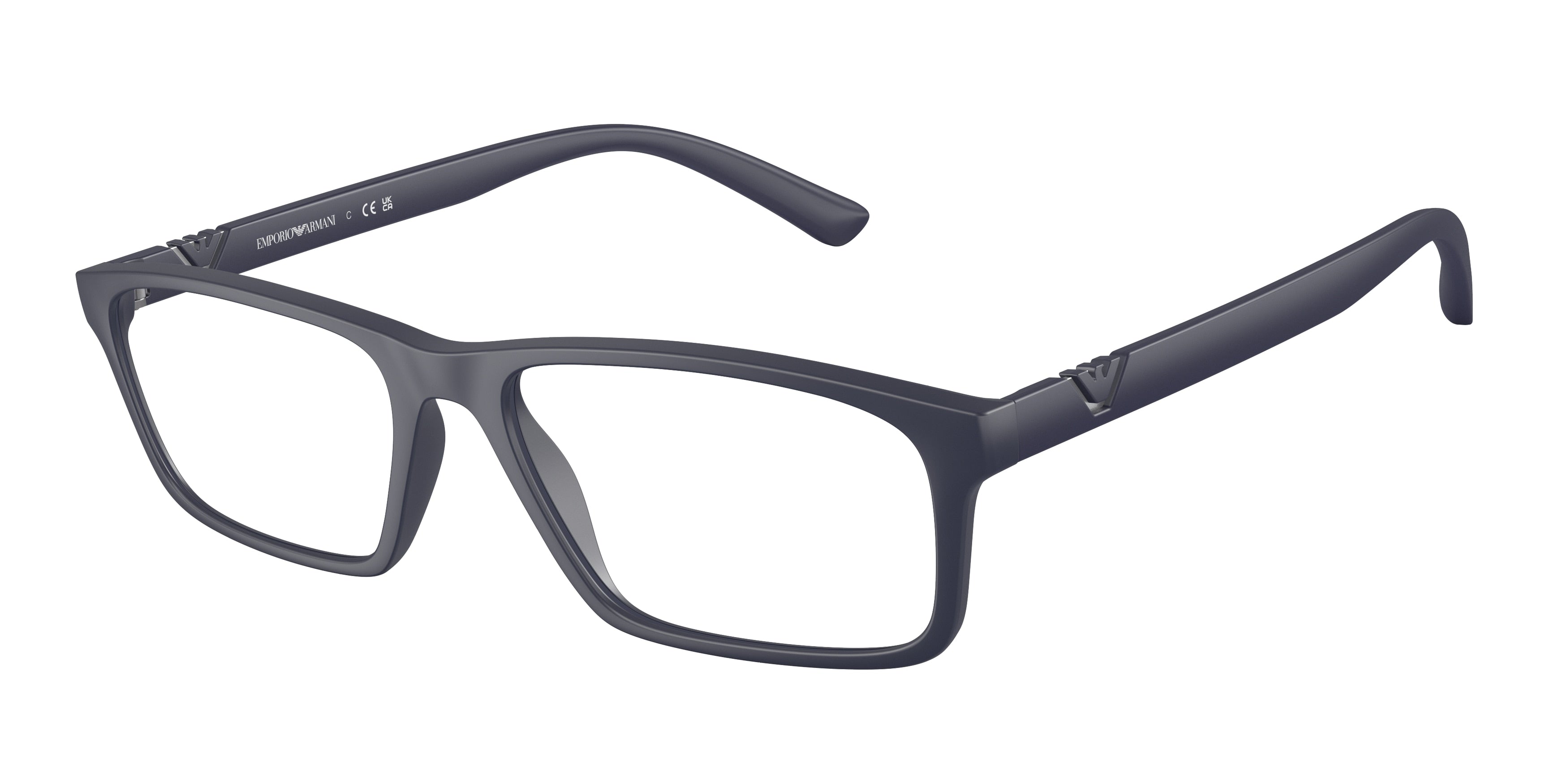 Emporio Armani EA3213 Rectangle Eyeglasses  5088-Matte Blue 56-145-17 - Color Map Blue