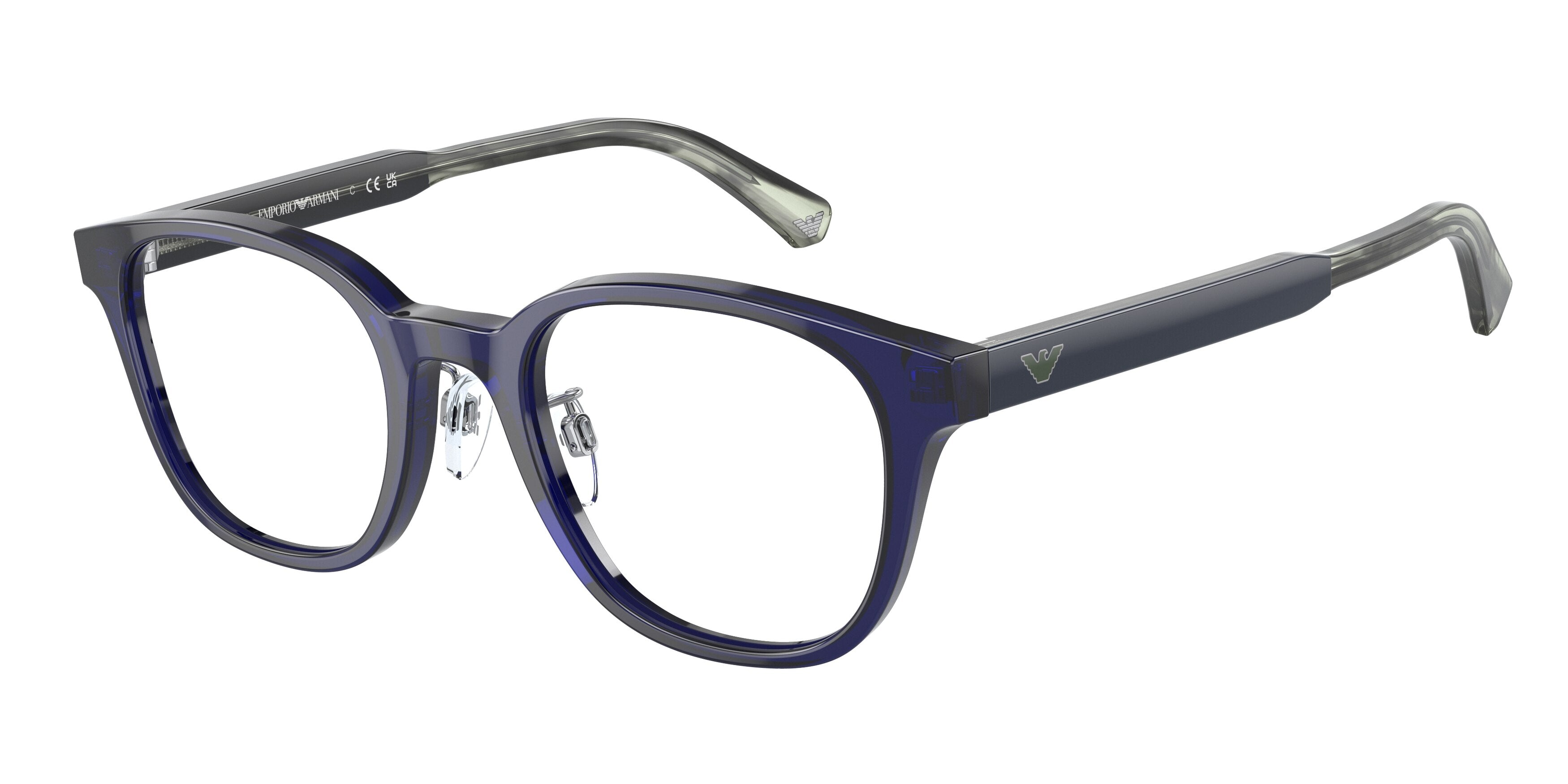 Emporio Armani EA3216D Phantos Eyeglasses  5358-Transparent Blue 49-145-21 - Color Map Blue