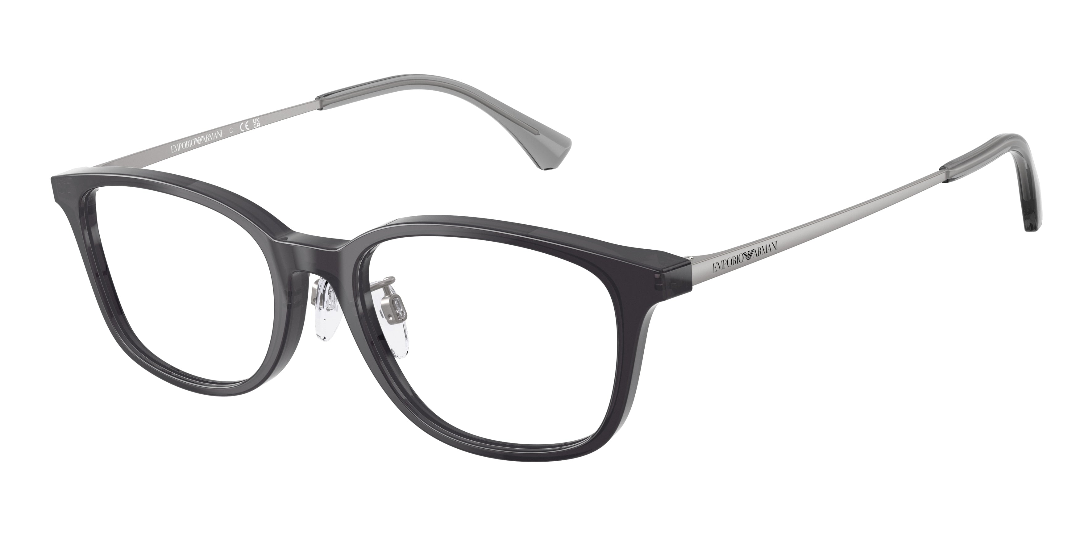Emporio Armani EA3217D Pillow Eyeglasses  5029-Shiny Transparent Grey 52-145-18 - Color Map Grey