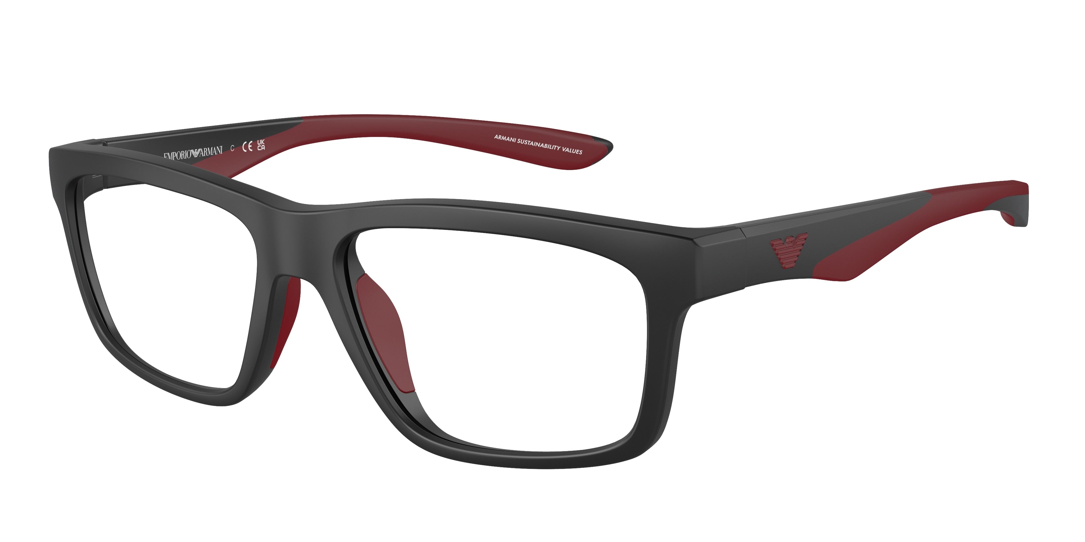 Emporio Armani EA3220U Pillow Eyeglasses  5001-Matte Black 57-145-17 - Color Map Black
