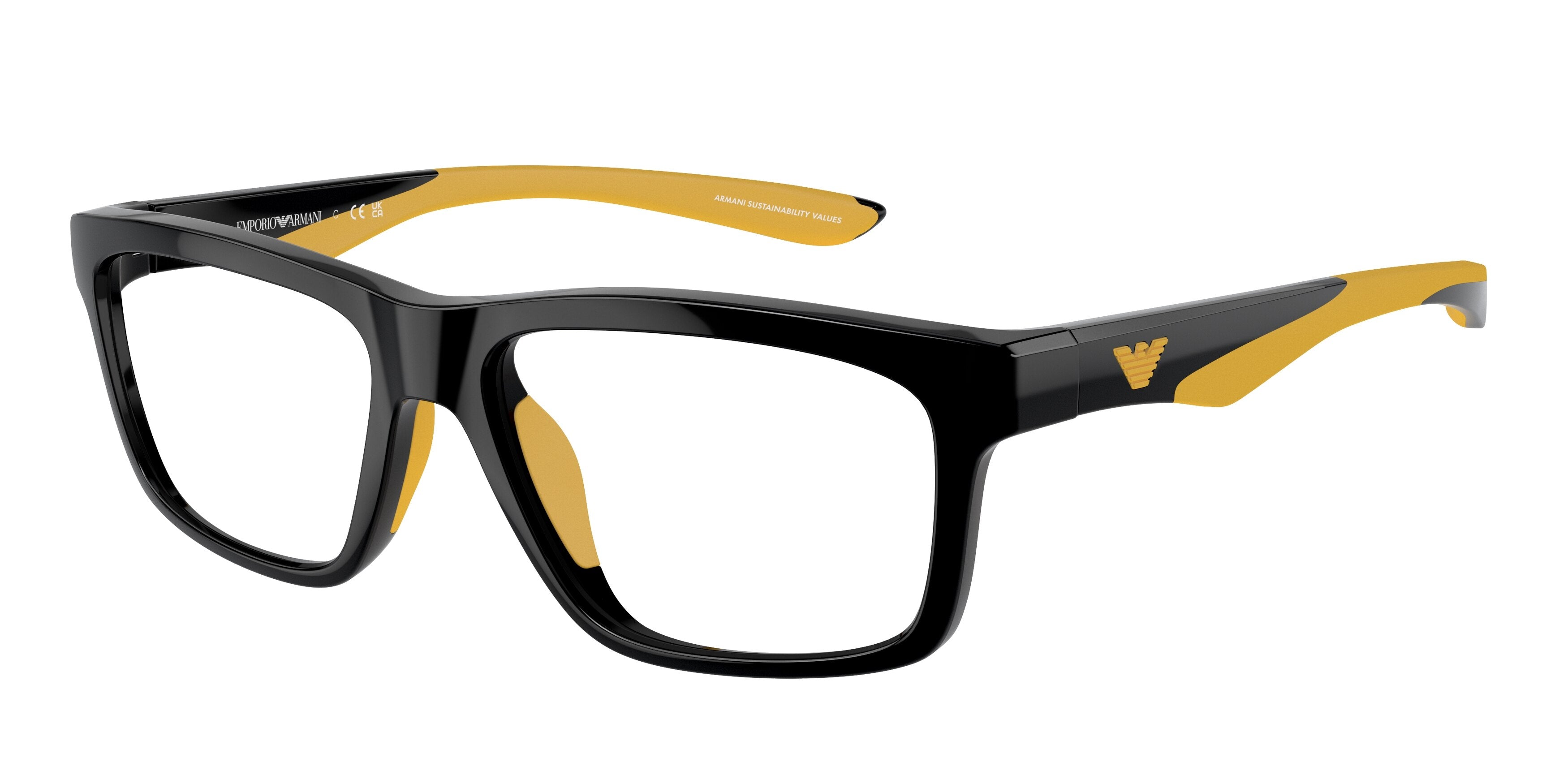 Emporio Armani EA3220U Pillow Eyeglasses  5017-Shiny Black 57-145-17 - Color Map Black