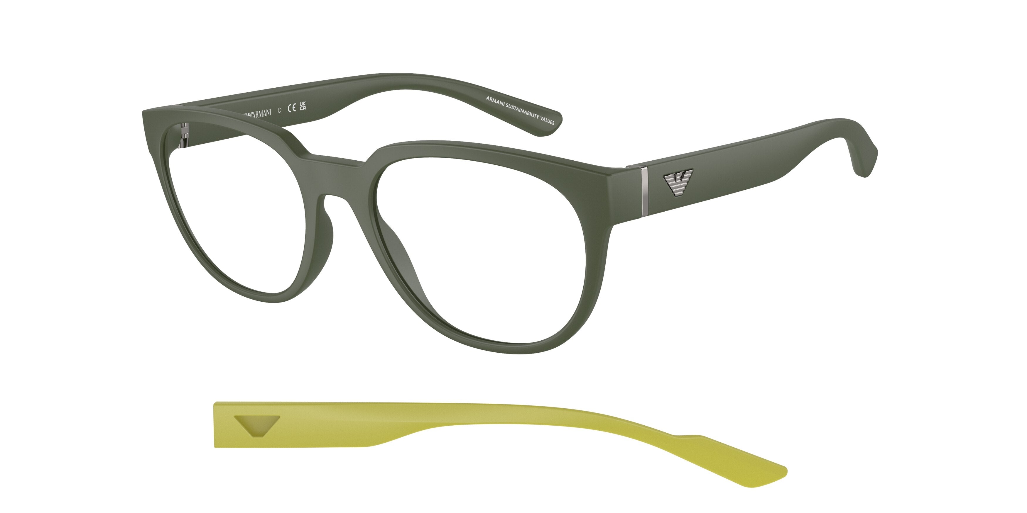 Emporio Armani EA3224F Phantos Eyeglasses  5058-Matte Green 54-145-19 - Color Map Green