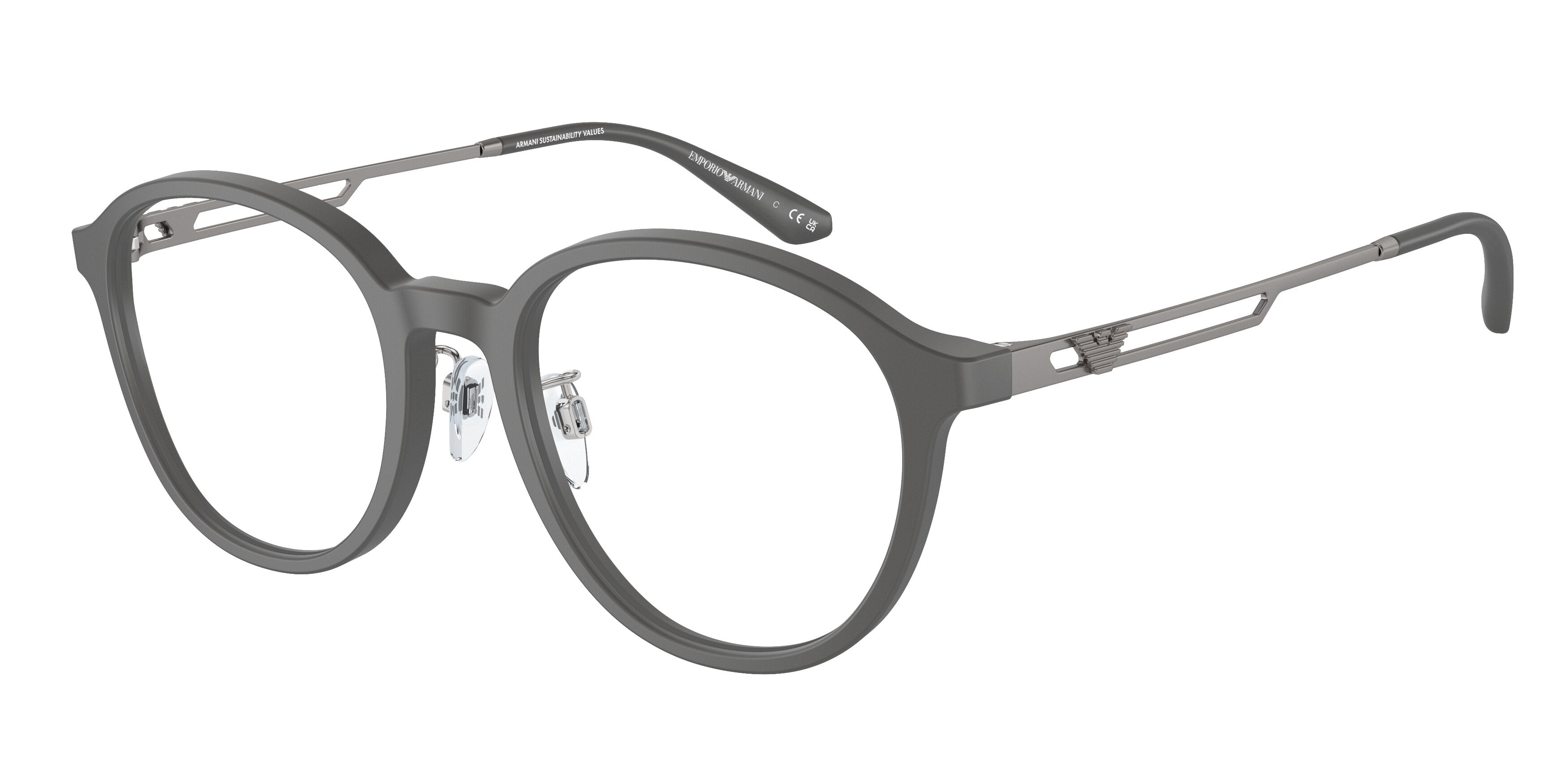 Emporio Armani EA3225F Phantos Eyeglasses  5060-Matte Grey 52-145-20 - Color Map Grey