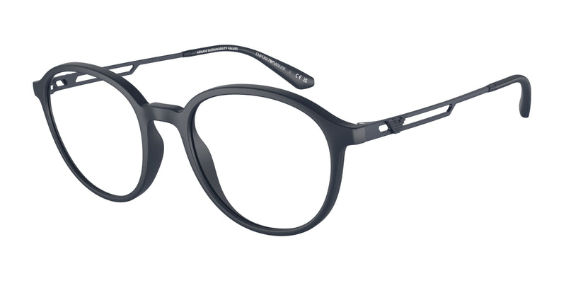 Emporio Armani EA3225 Phantos Eyeglasses  5088-Matte Blue 52-145-20 - Color Map Blue