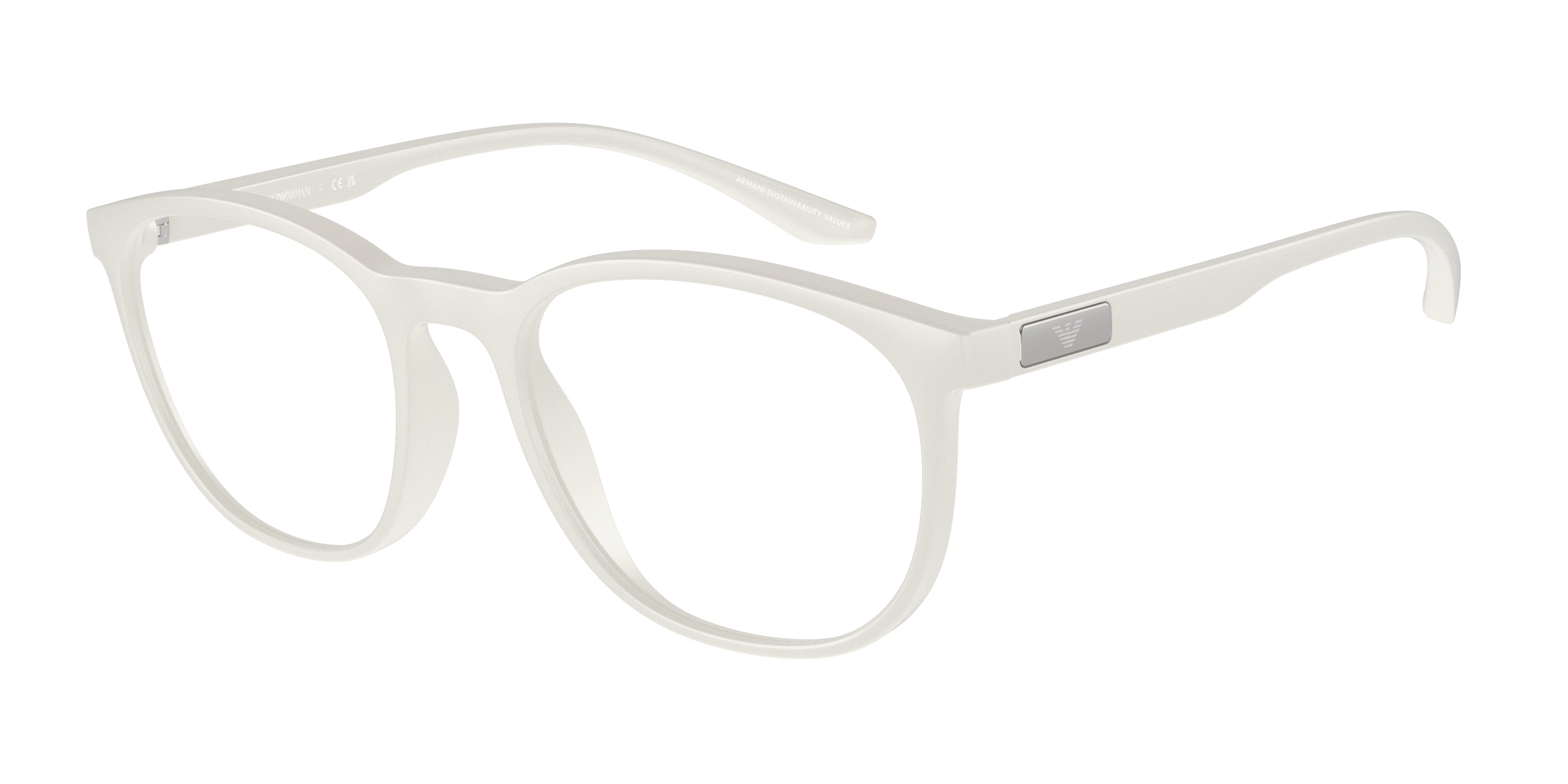 Emporio Armani EA3229 Phantos Eyeglasses  5344-Matte White 51-145-19 - Color Map White