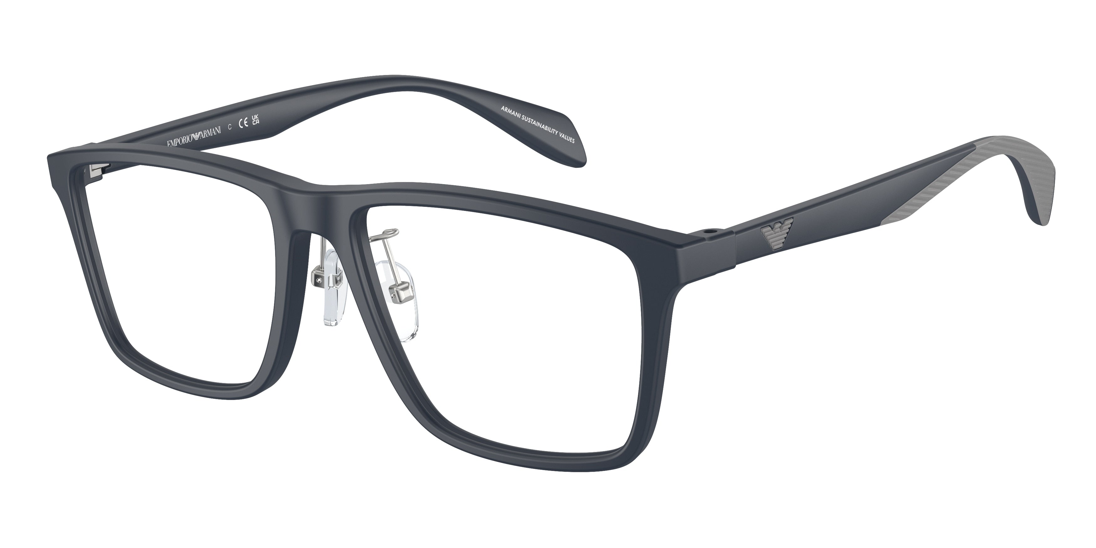 Emporio Armani EA3230F Pillow Eyeglasses  5088-Matte Blue 55-145-17 - Color Map Blue