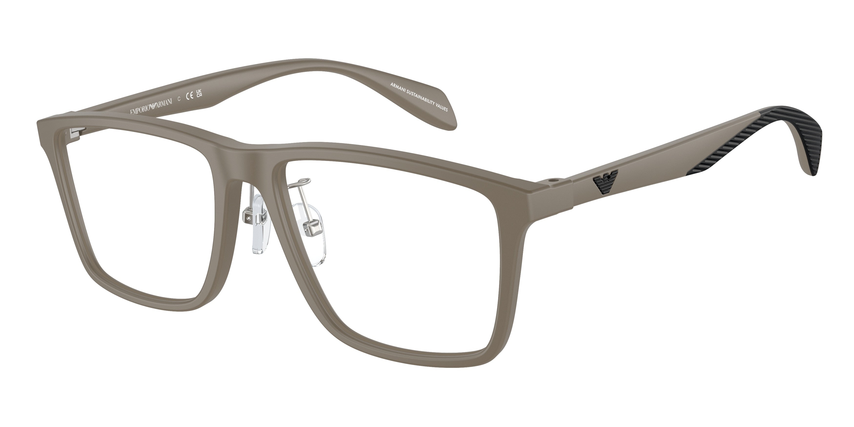Emporio Armani EA3230F Pillow Eyeglasses  5437-Matte Mud 55-145-17 - Color Map Grey