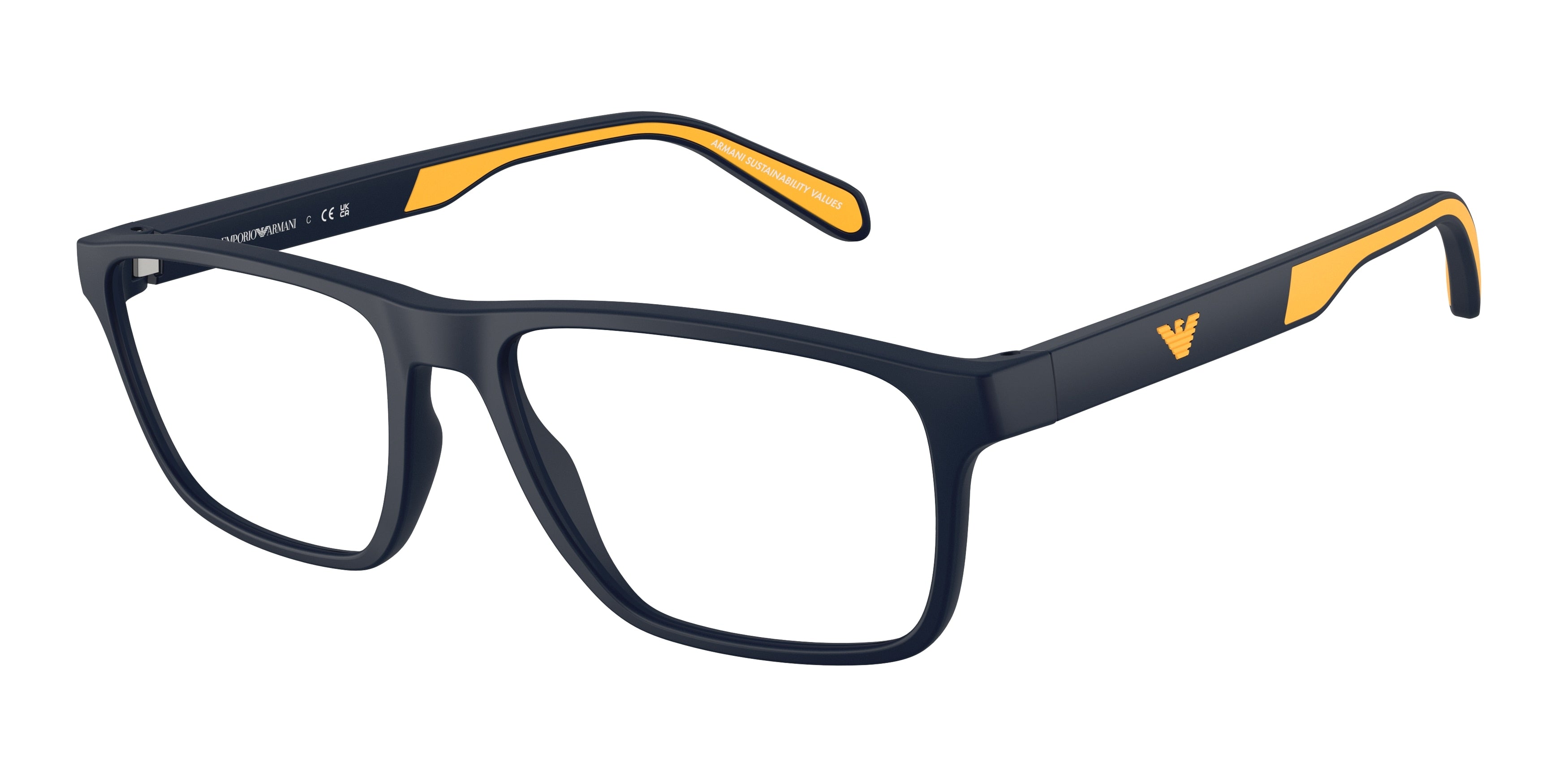 Emporio Armani EA3233 Rectangle Eyeglasses  5088-Matte Blue 56-145-17 - Color Map Blue