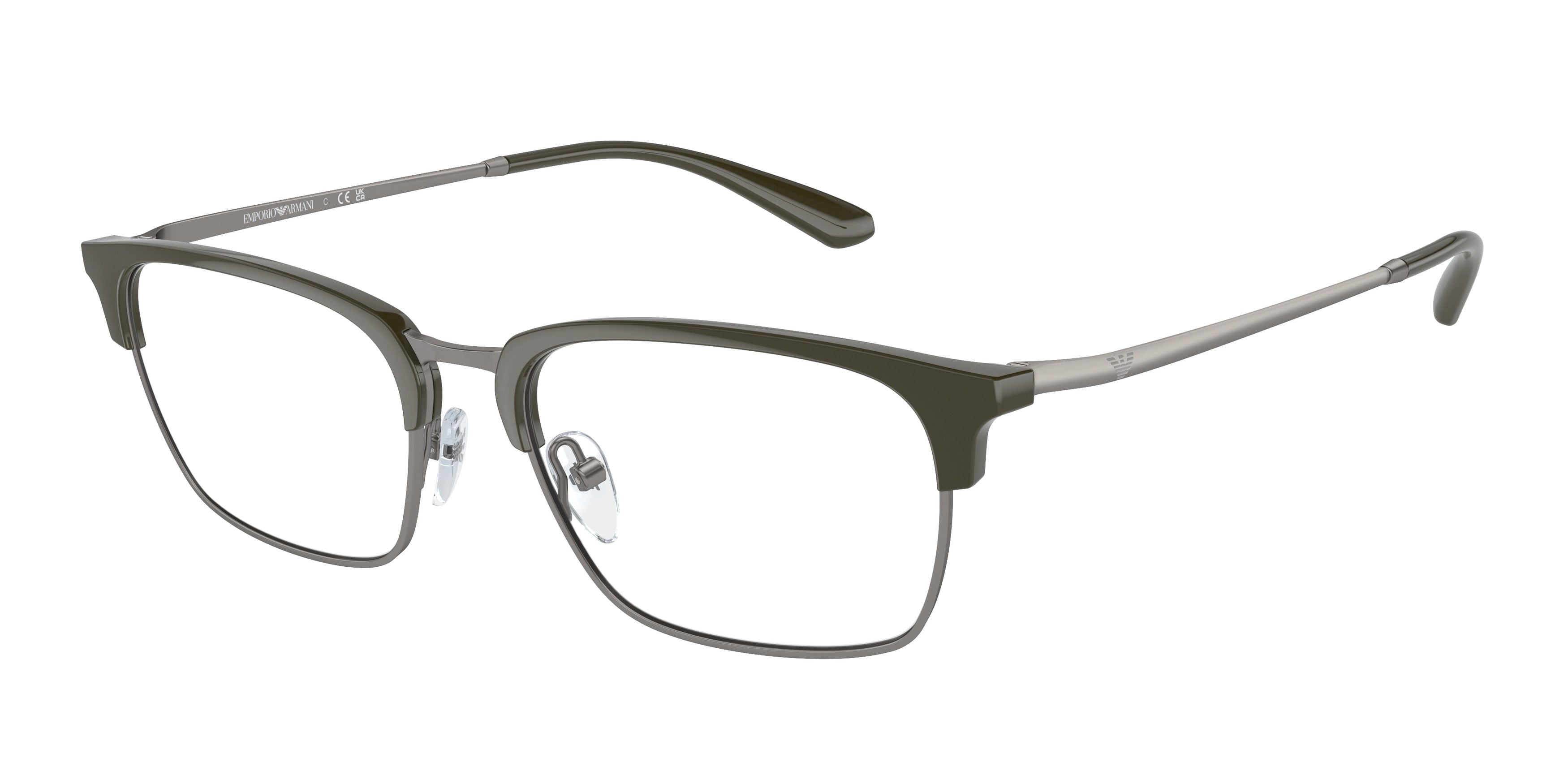 Emporio Armani EA3243 Pillow Eyeglasses  3003-Shiny Green/Matte Gunmetal 55-145-18 - Color Map Green