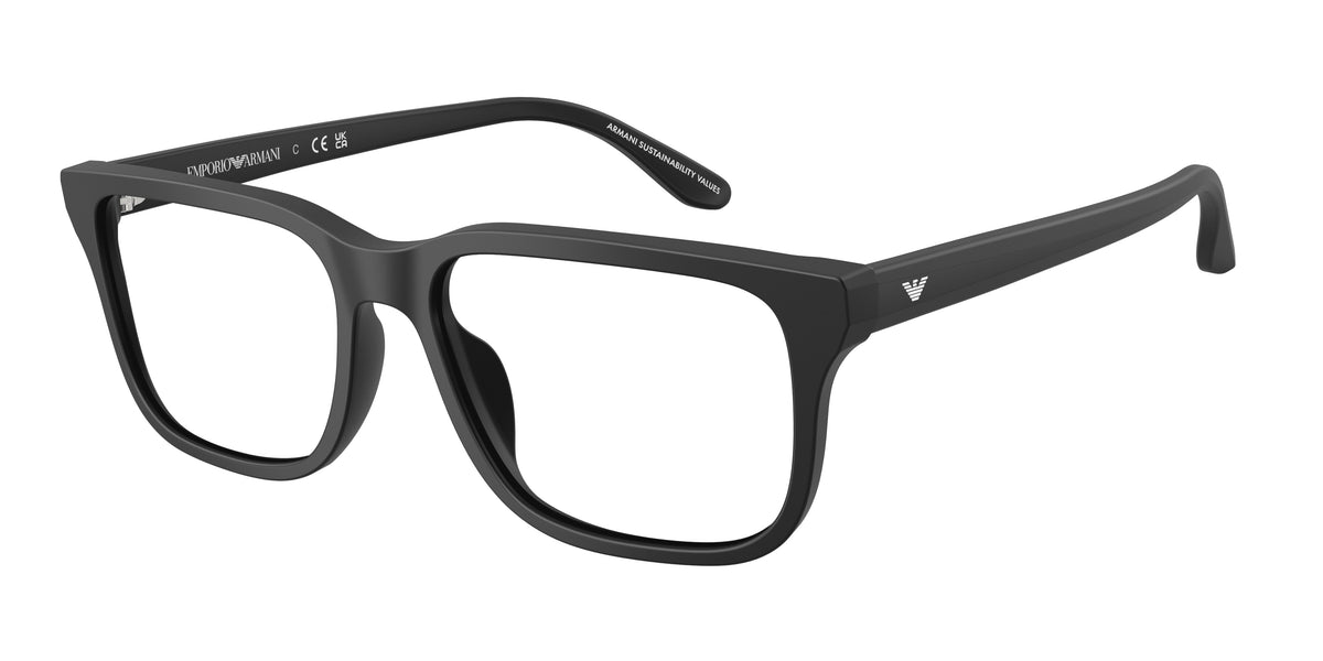 Emporio Armani EA3250U Rectangle Eyeglasses  5017-Matte Black 56-145-17 - Color Map Black