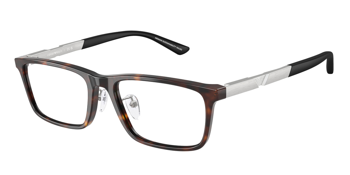 Emporio Armani EA3251D Rectangle Eyeglasses  5026-Shiny Havana 55-145-18 - Color Map Tortoise