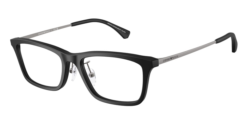 Emporio Armani EA3252D Rectangle Eyeglasses  5001-Matte Black 54-145-18 - Color Map Black