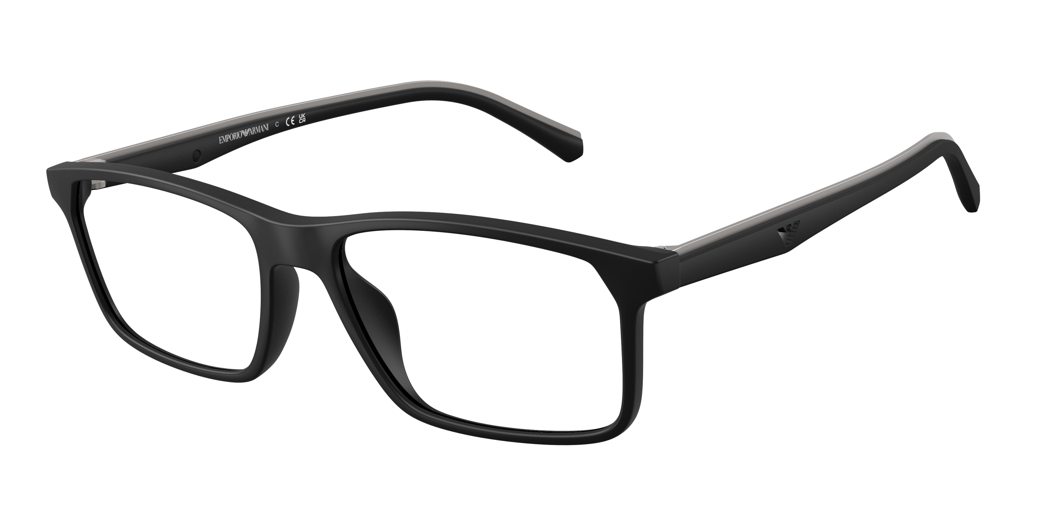 Emporio Armani EA3266U Pillow Eyeglasses for Men — Free Shipping - 54-145-17 / 5001-Matte Black