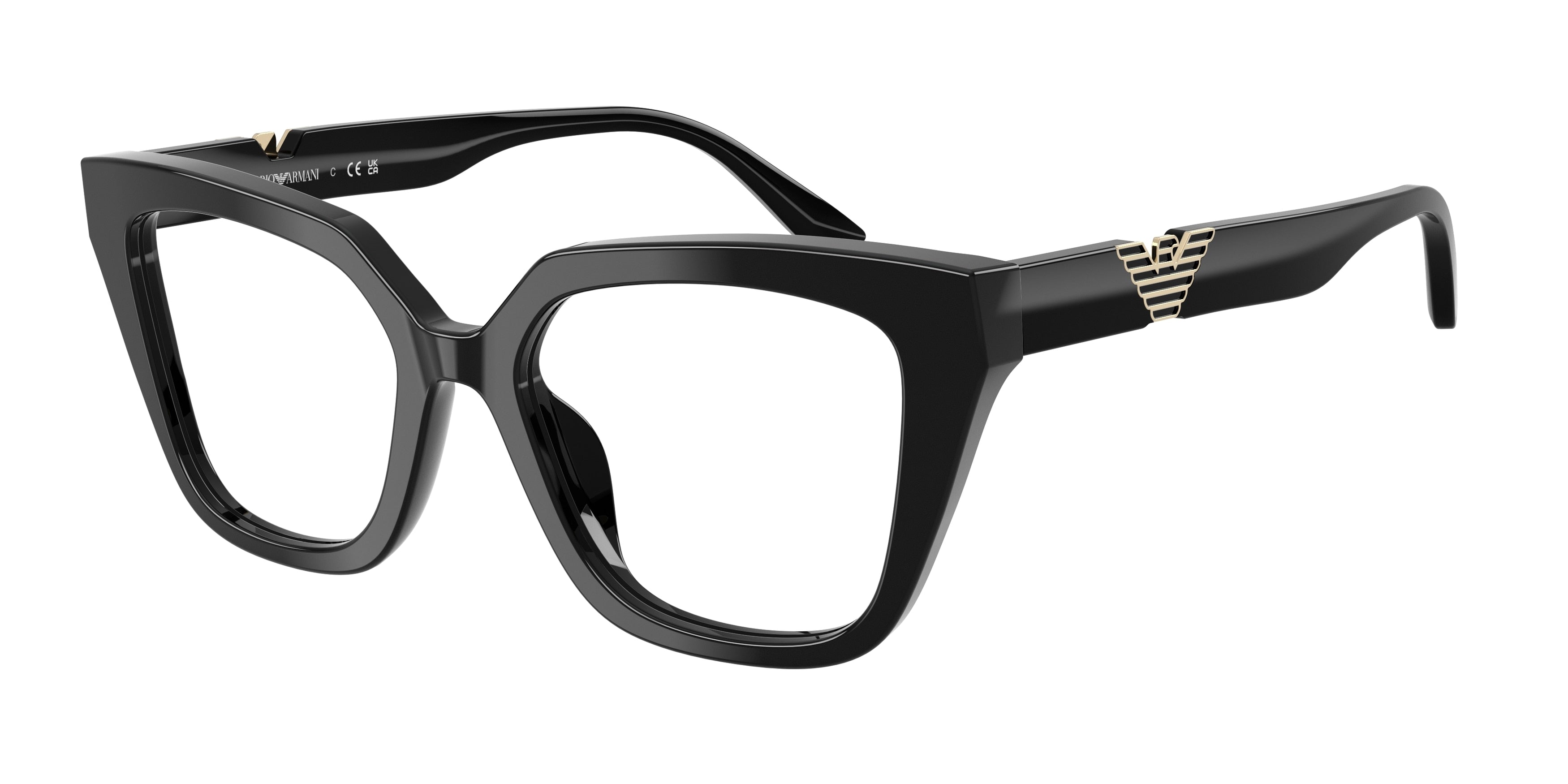 Emporio Armani EA3267U Cat Eye Eyeglasses for Women — Free Shipping - 50-140-18 / 5017-Shiny Black