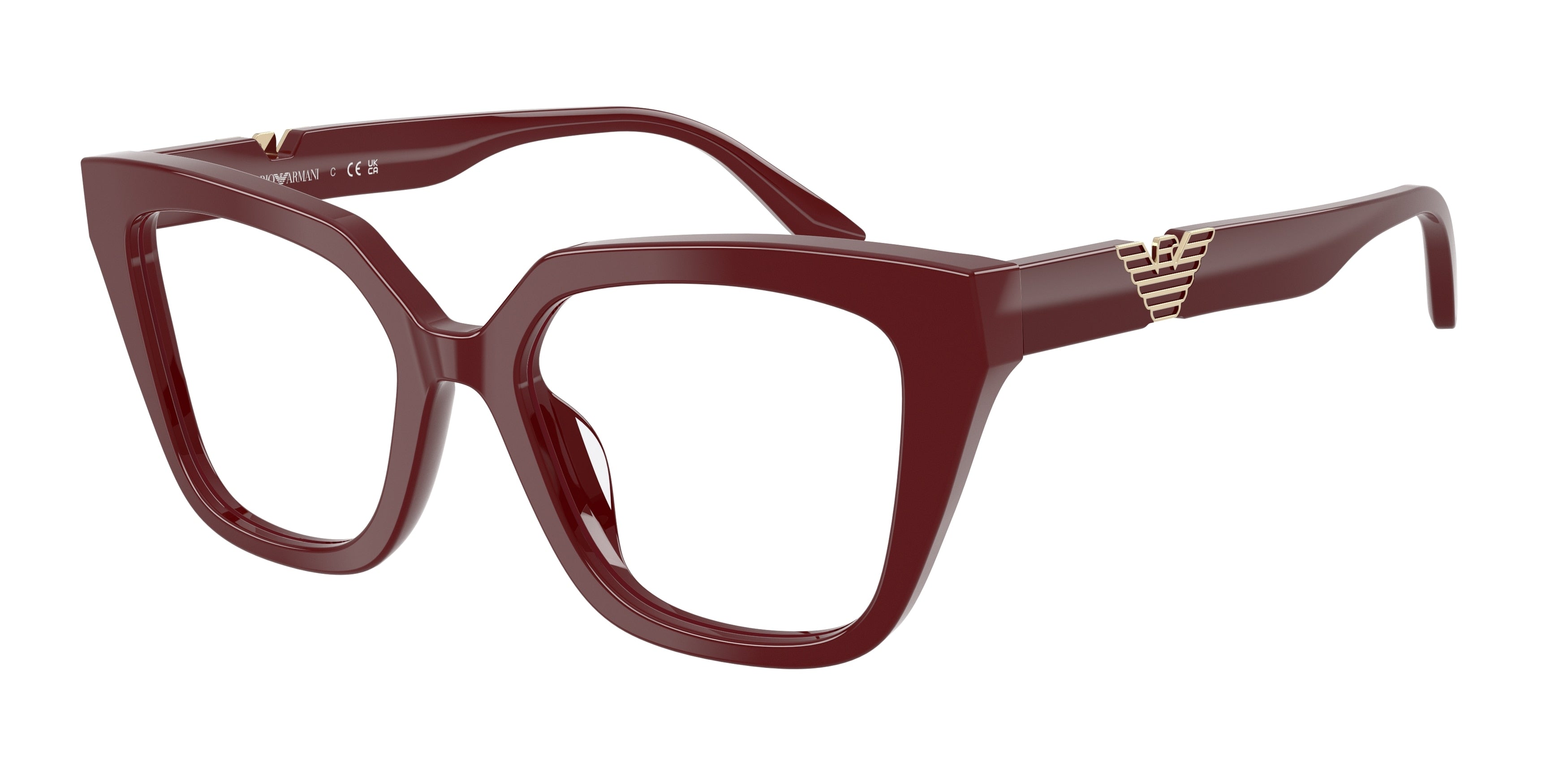 Emporio Armani EA3267U Cat Eye Eyeglasses for Women — Free Shipping - 50-140-18 / 6323-Shiny Bordeaux