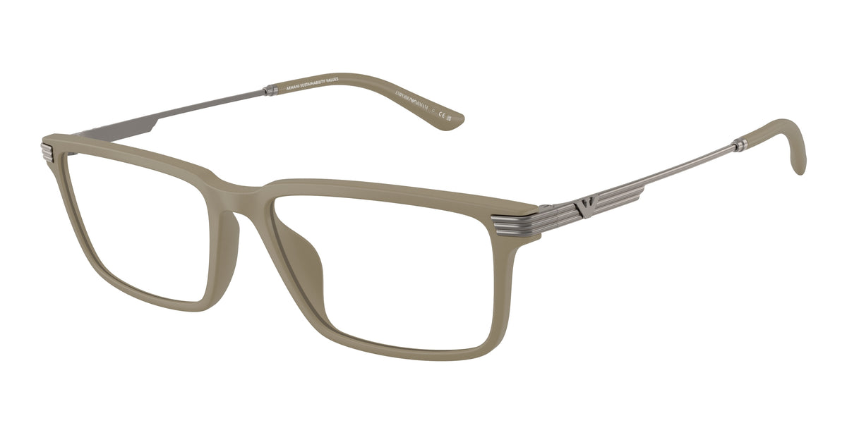 Emporio Armani EA3268U Rectangle Eyeglasses for Men — Free Shipping - 53-145-16 / 5437-Matte Beige