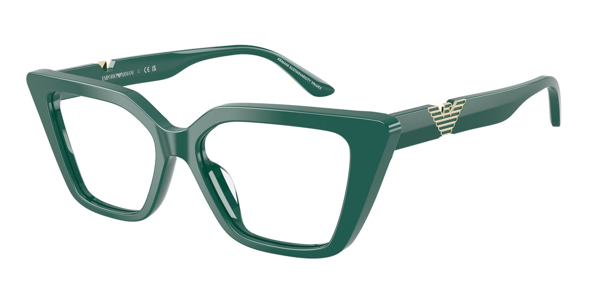 Emporio Armani EA3273U Cat Eye Eyeglasses for Women — Free Shipping - 54-140-16 / 6324-Shiny Green