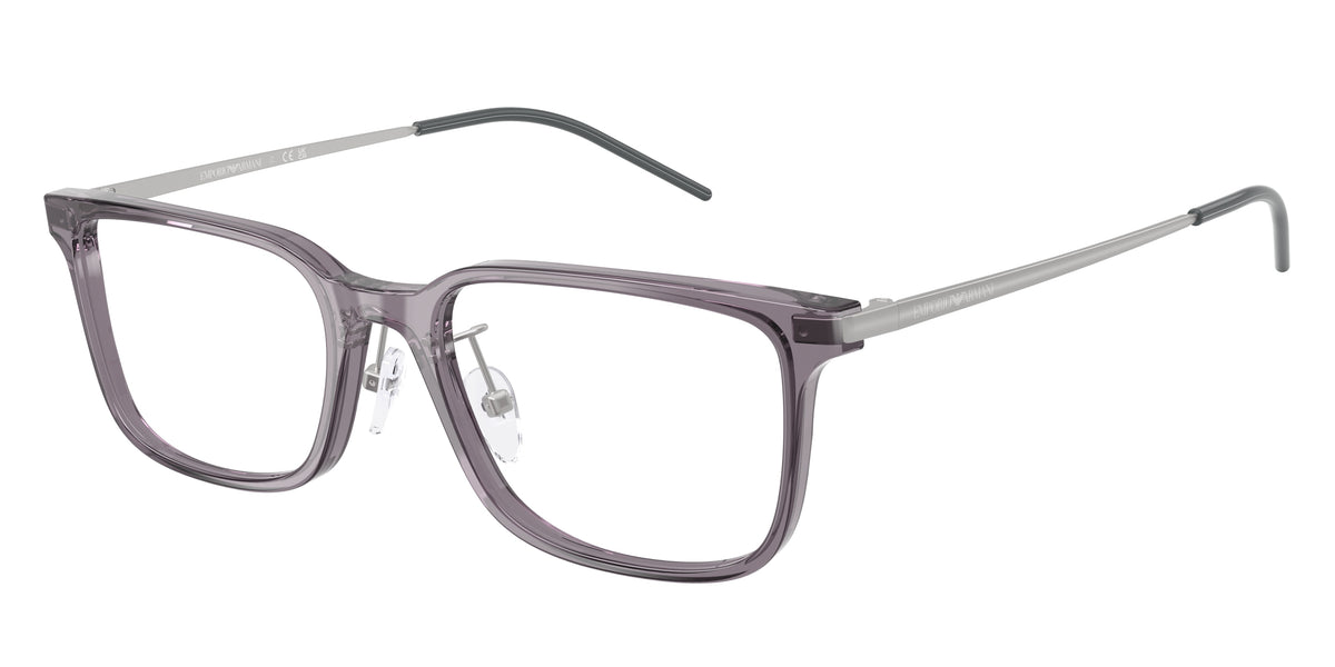 Emporio Armani EA3275D Rectangle Eyeglasses for Men — Free Shipping - 56-145-19 / 5029-Shiny Transparent Grey