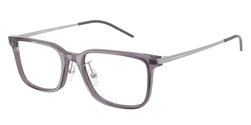 Emporio Armani EA3275D Rectangle Eyeglasses for Men — Free Shipping - 56-145-19 / 5029-Shiny Transparent Grey
