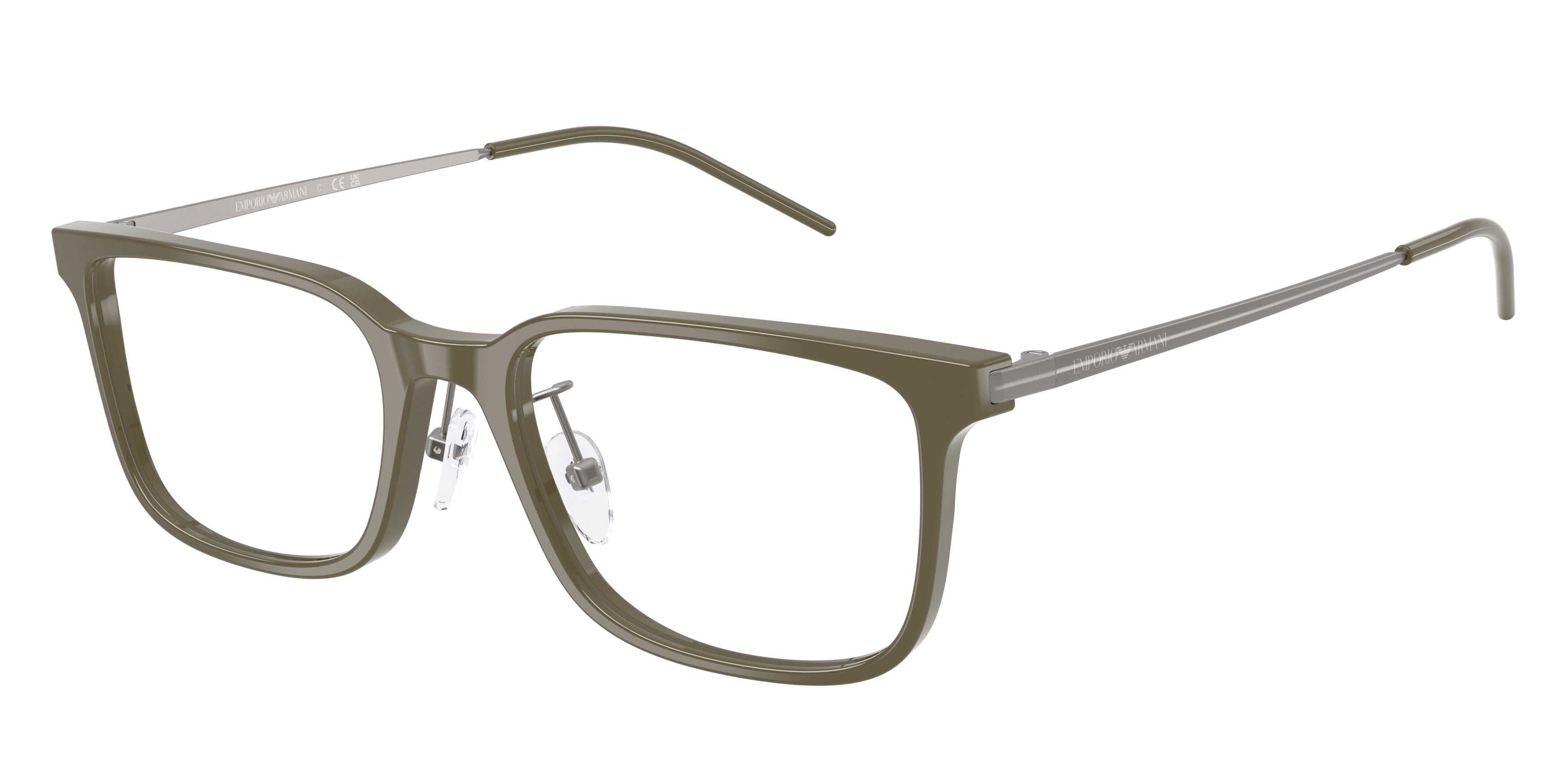 Emporio Armani EA3275D Rectangle Eyeglasses for Men — Free Shipping - 56-145-19 / 6337-Shiny Dark Green