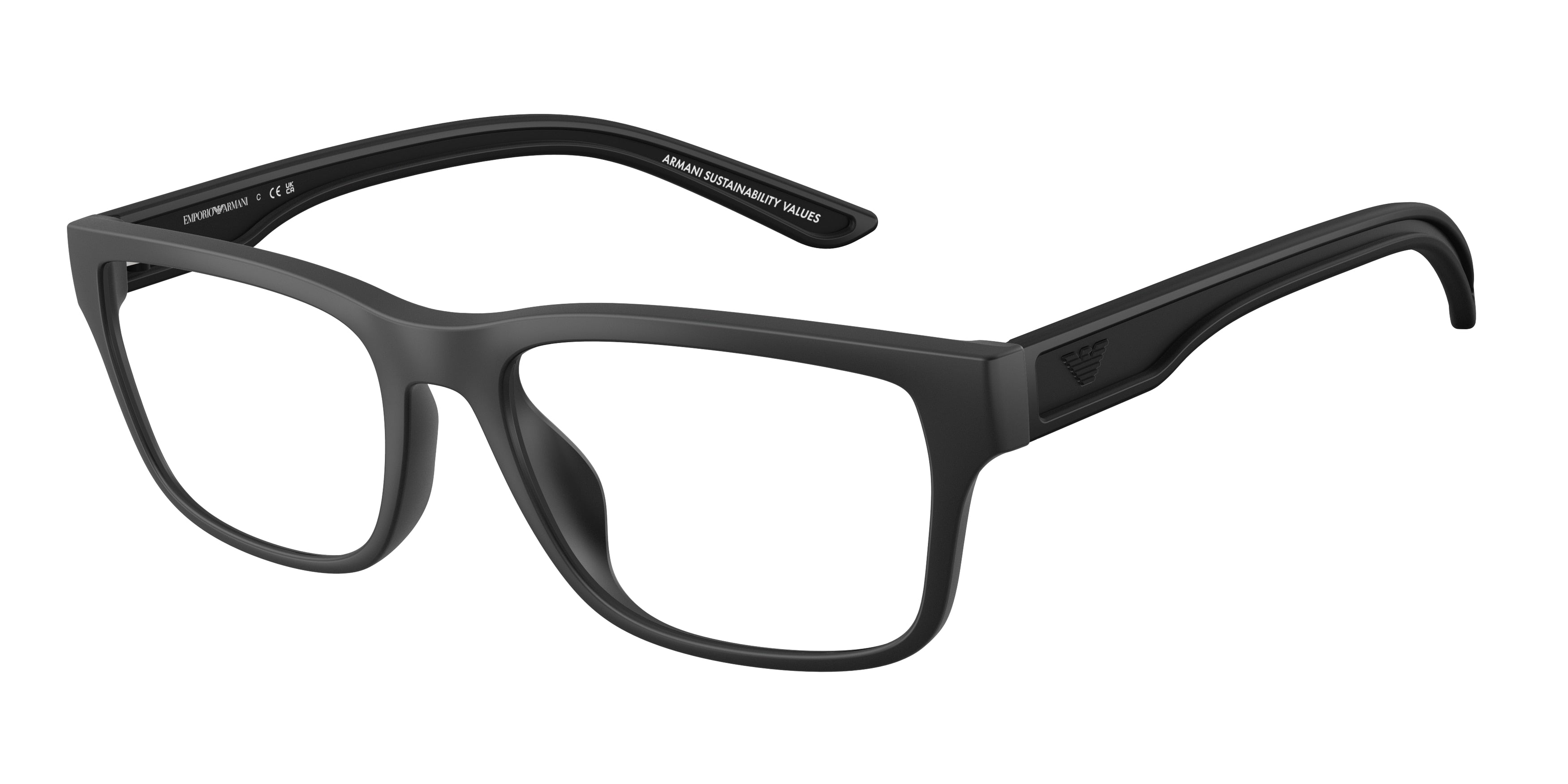 Emporio Armani EA3276U Pillow Eyeglasses  5001-Rubberized Matte Black 56-145-18 - Color Map Black