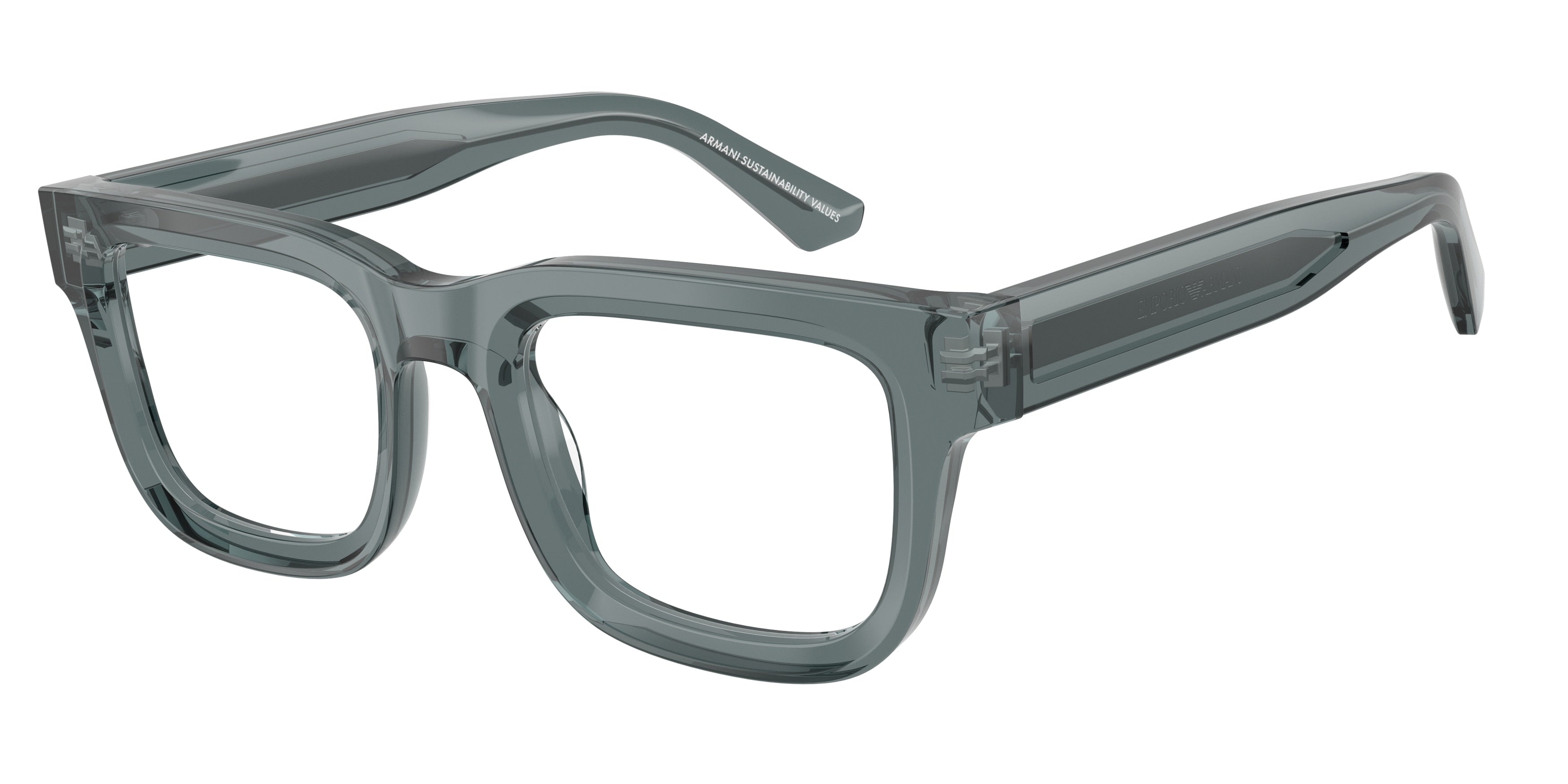 Emporio Armani EA3279 Square Eyeglasses  6364-Shiny Transparent Grey 51-145-21 - Color Map Grey