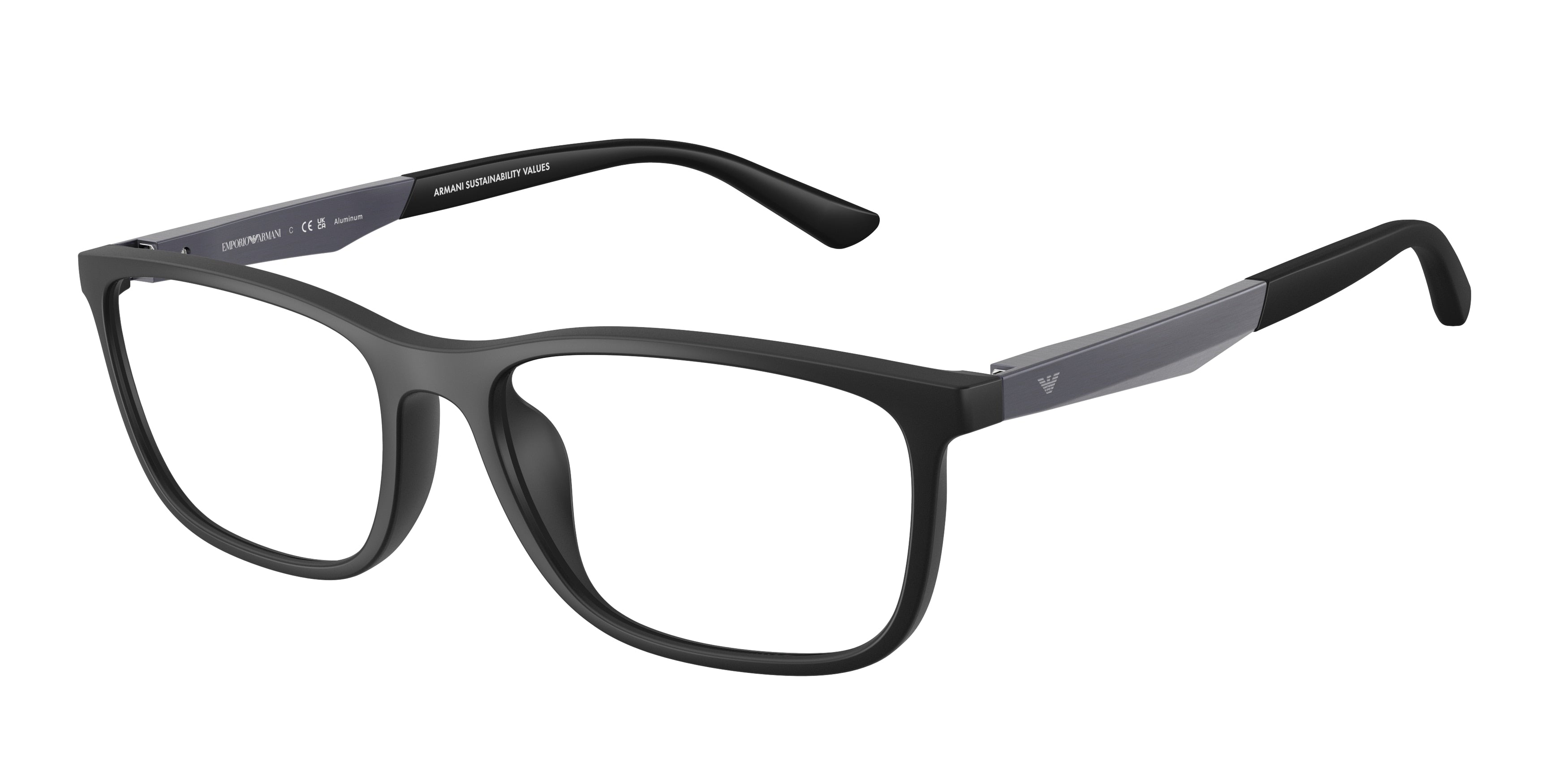 Emporio Armani EA3280U Pillow Eyeglasses  6373-Matte Black 55-145-17 - Color Map Black