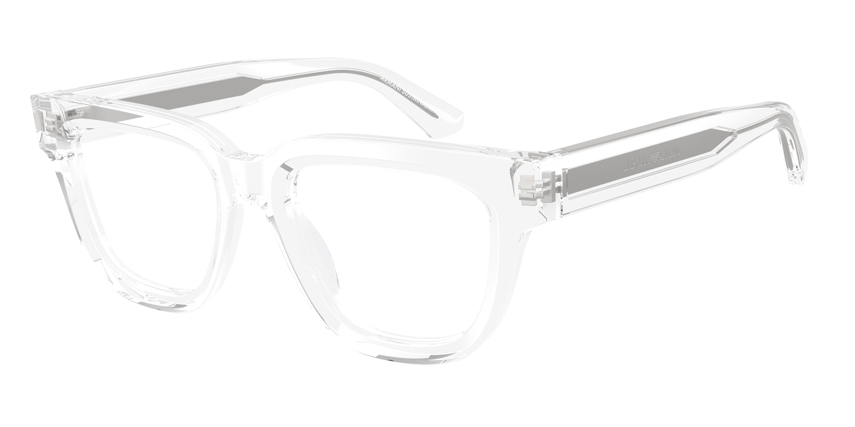 Emporio Armani EA3281 Irregular Eyeglasses  6344-Shiny Crystal 51-140-19 - Color Map Transparent