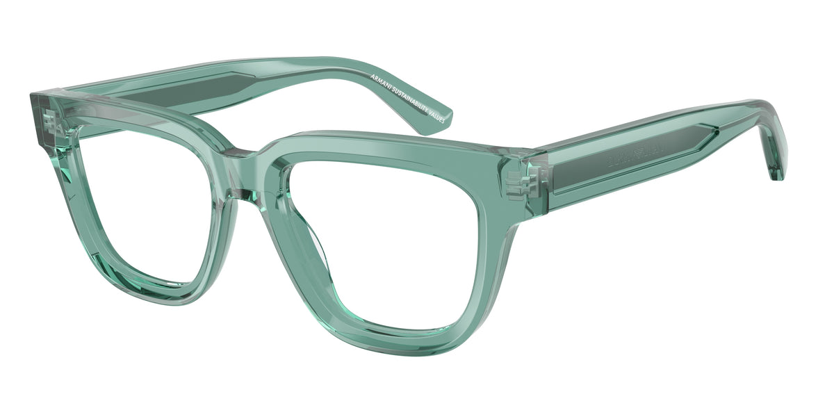 Emporio Armani EA3281 Irregular Eyeglasses  6365-Shiny Transparent Green 51-140-19 - Color Map Green