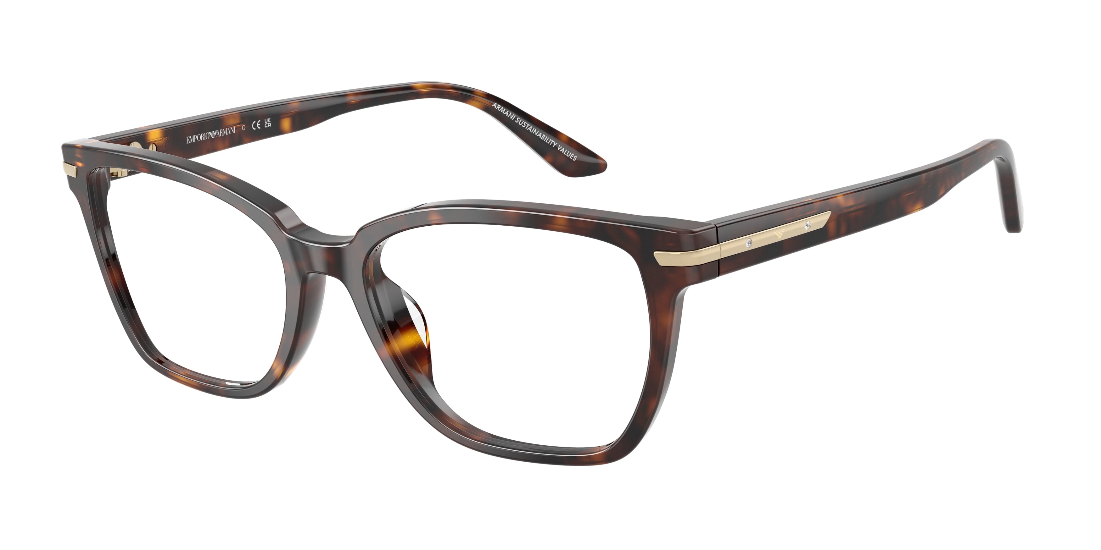 Emporio Armani EA3282BU Cat Eye Eyeglasses  5026-Shiny Havana 54-140-17 - Color Map Tortoise