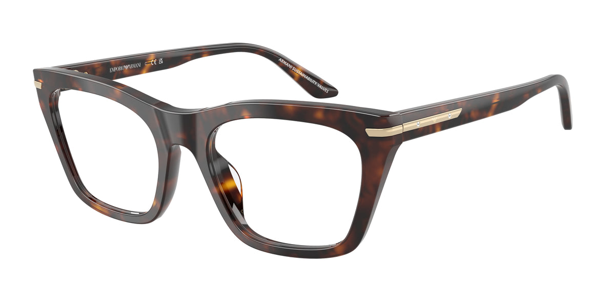 Emporio Armani EA3283BU Cat Eye Eyeglasses  5026-Shiny Havana 53-140-19 - Color Map Tortoise