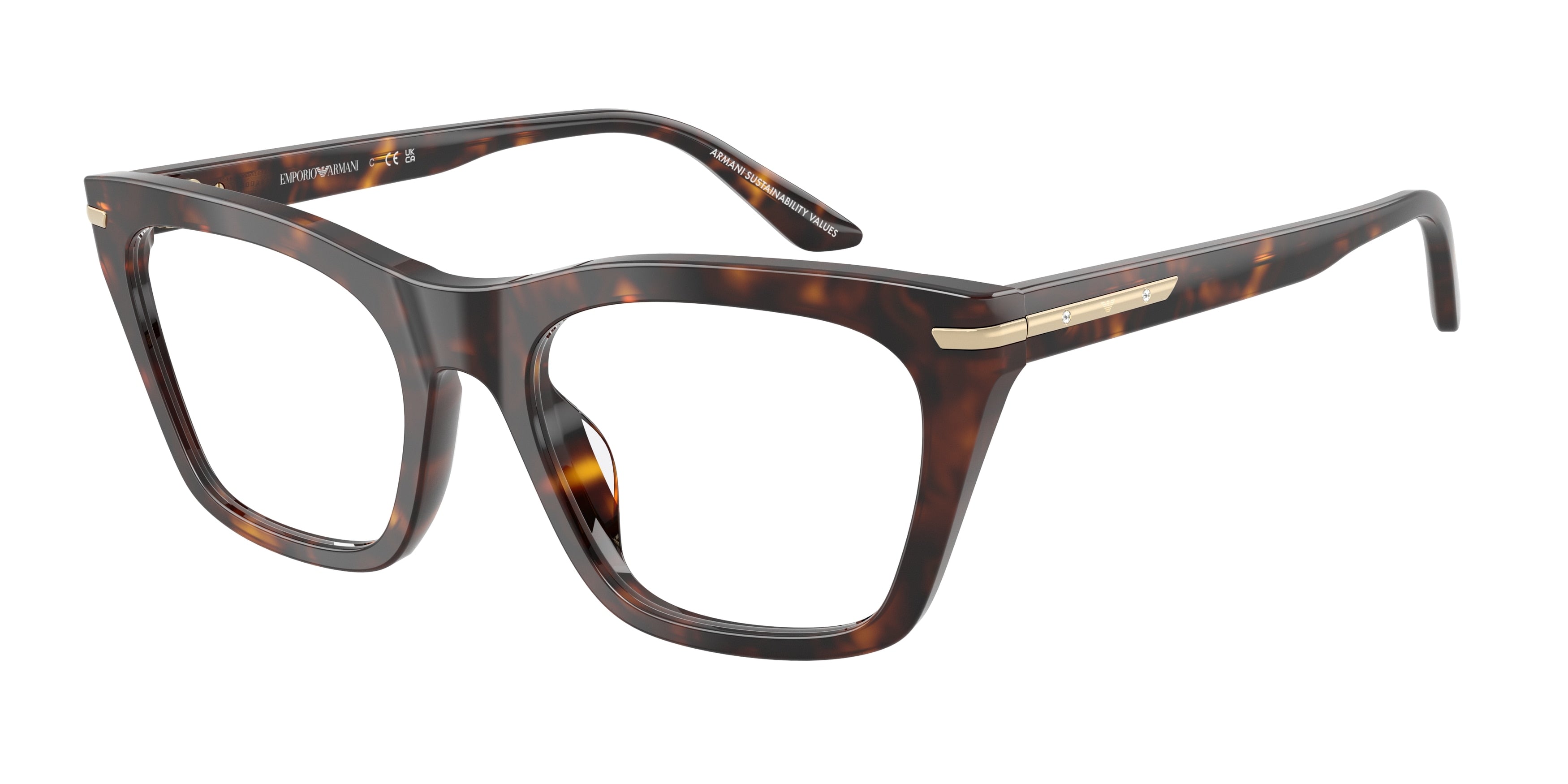 Emporio Armani EA3283BU Cat Eye Eyeglasses  5026-Shiny Havana 53-140-19 - Color Map Tortoise