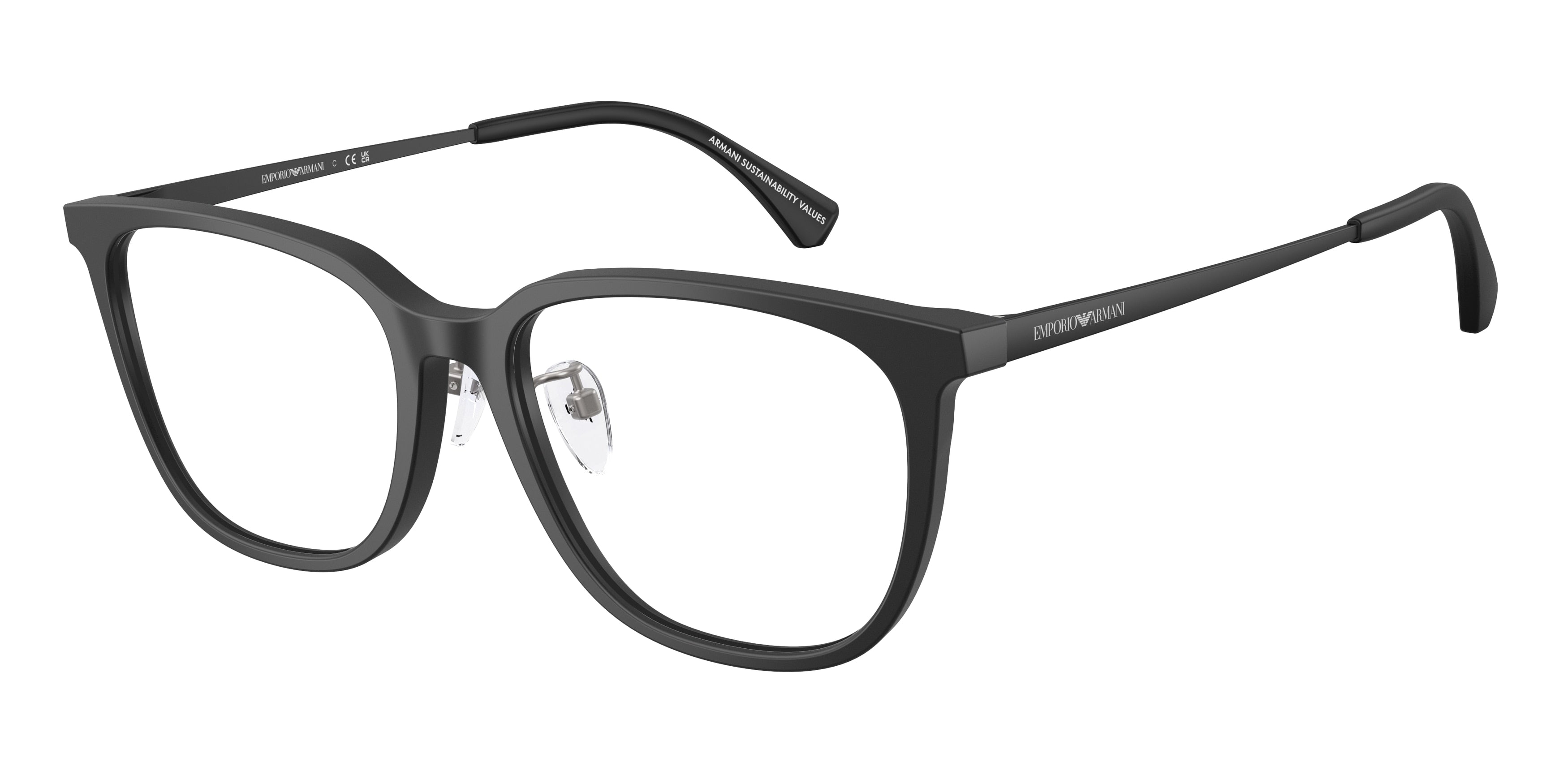 Emporio Armani EA3284D Irregular Eyeglasses  5001-Matte Black 54-145-17 - Color Map Black