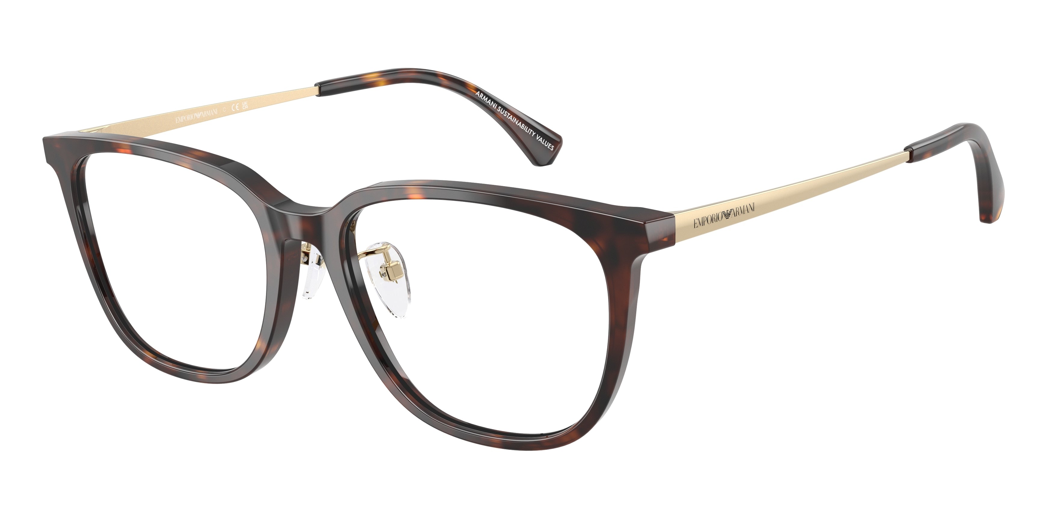 Emporio Armani EA3284D Irregular Eyeglasses  5026-Shiny Havana 54-145-17 - Color Map Tortoise