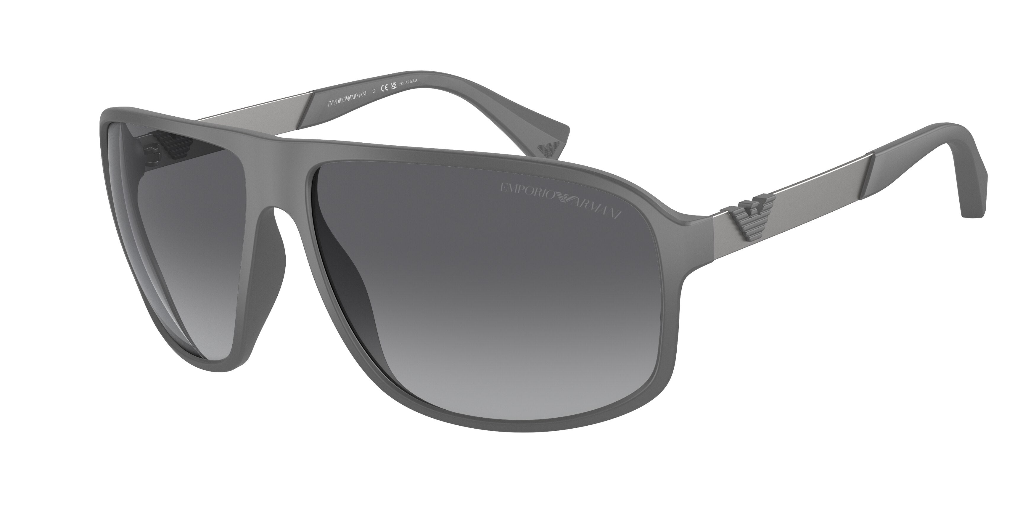 Emporio Armani EA4029 Square Sunglasses  5060T3-Matte Grey 63-130-13 - Color Map Grey