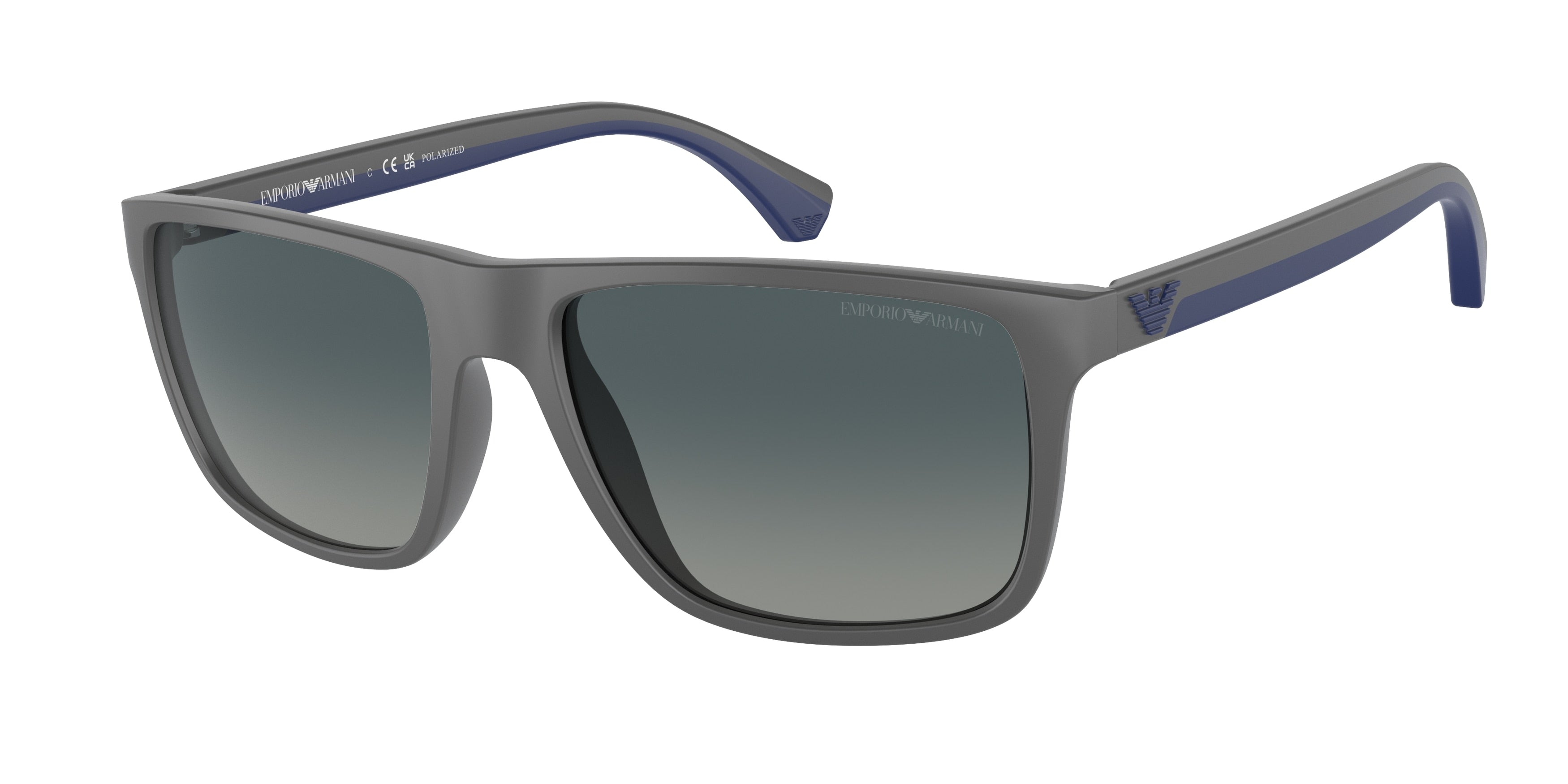 Emporio Armani EA4033 Square Sunglasses  50604U-Matte Grey 56-140-17 - Color Map Grey