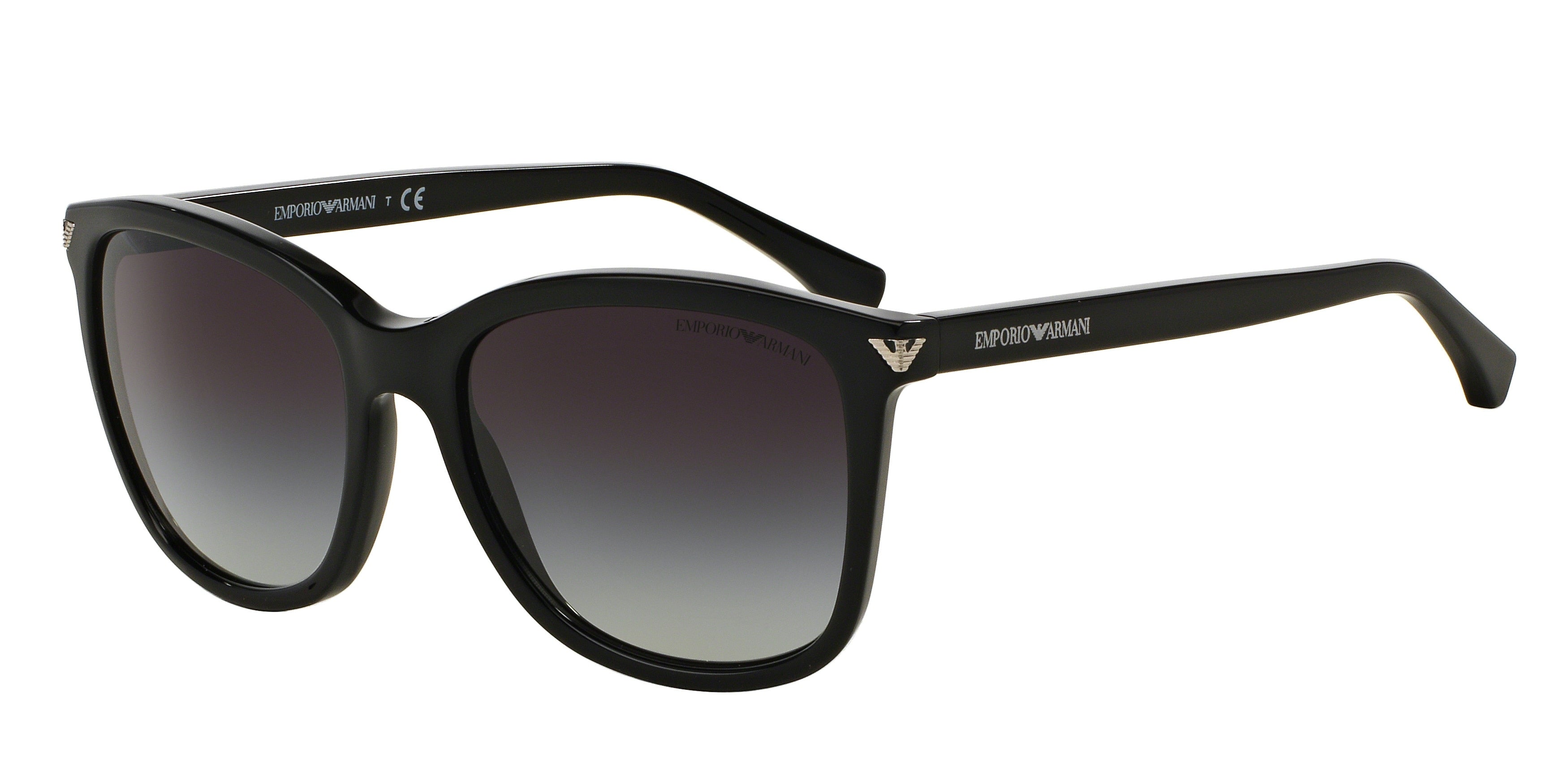 Emporio Armani EA4060F Square Sunglasses  50178G-Shiny Black 56-140-18 - Color Map Black