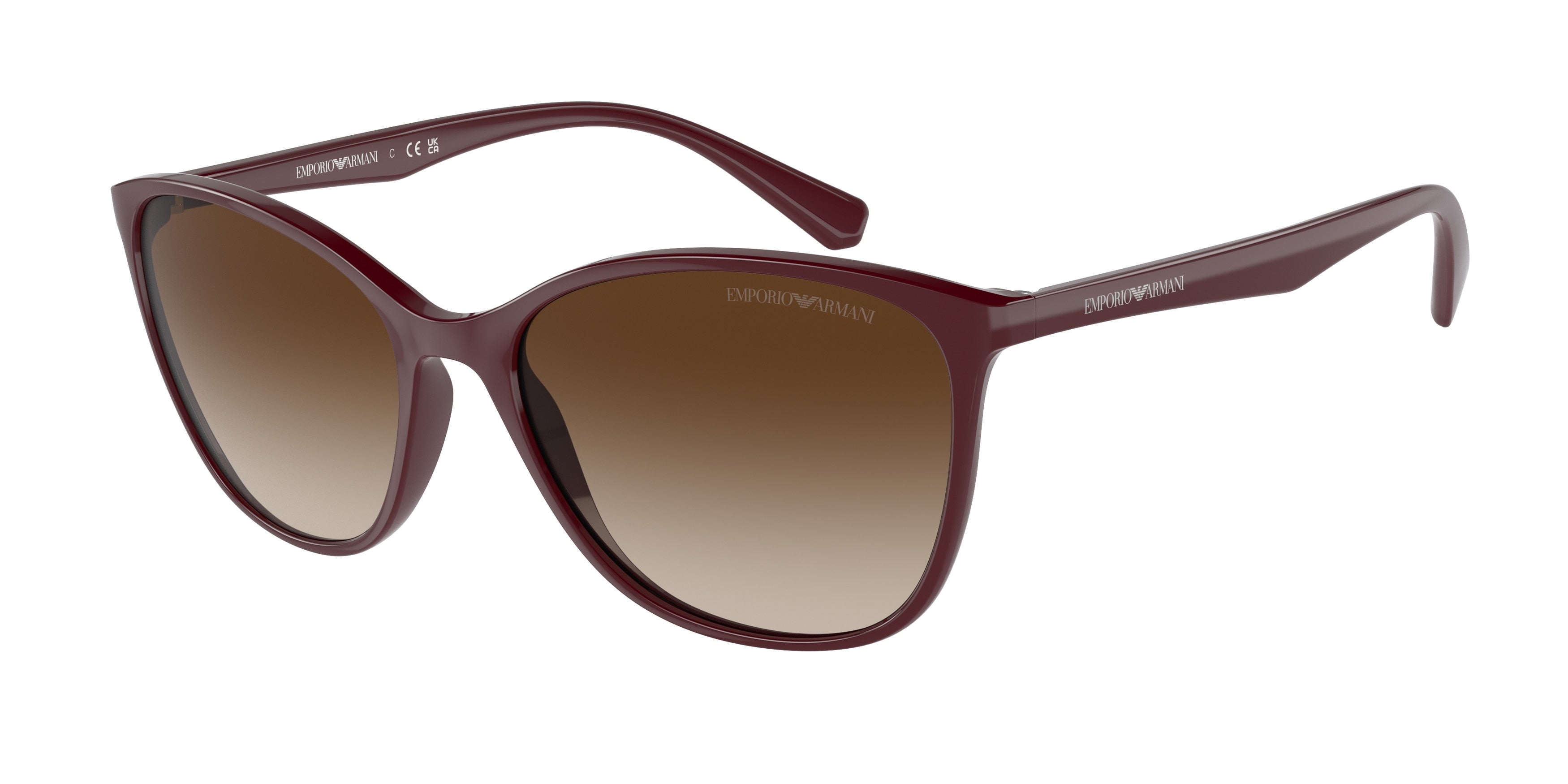 Emporio Armani EA4073 Cat Eye Sunglasses  557613-Shiny Bordeaux 56-140-17 - Color Map Red
