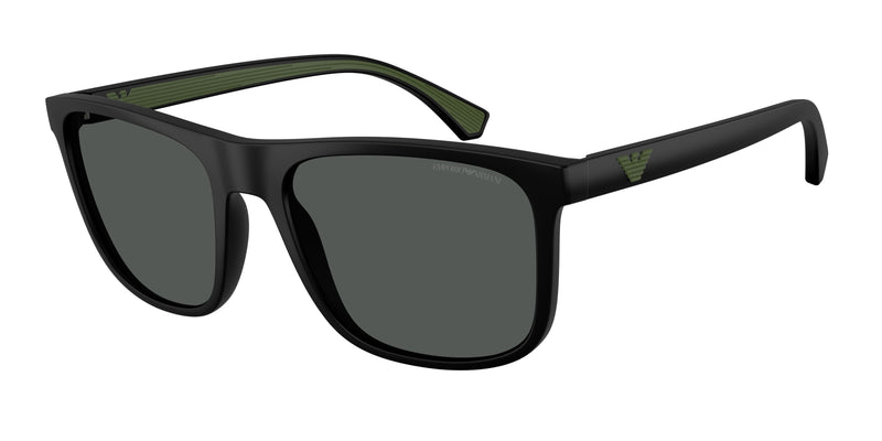 Emporio Armani EA4129 Square Sunglasses  504287-Matte Black 56-142-19 - Color Map Black