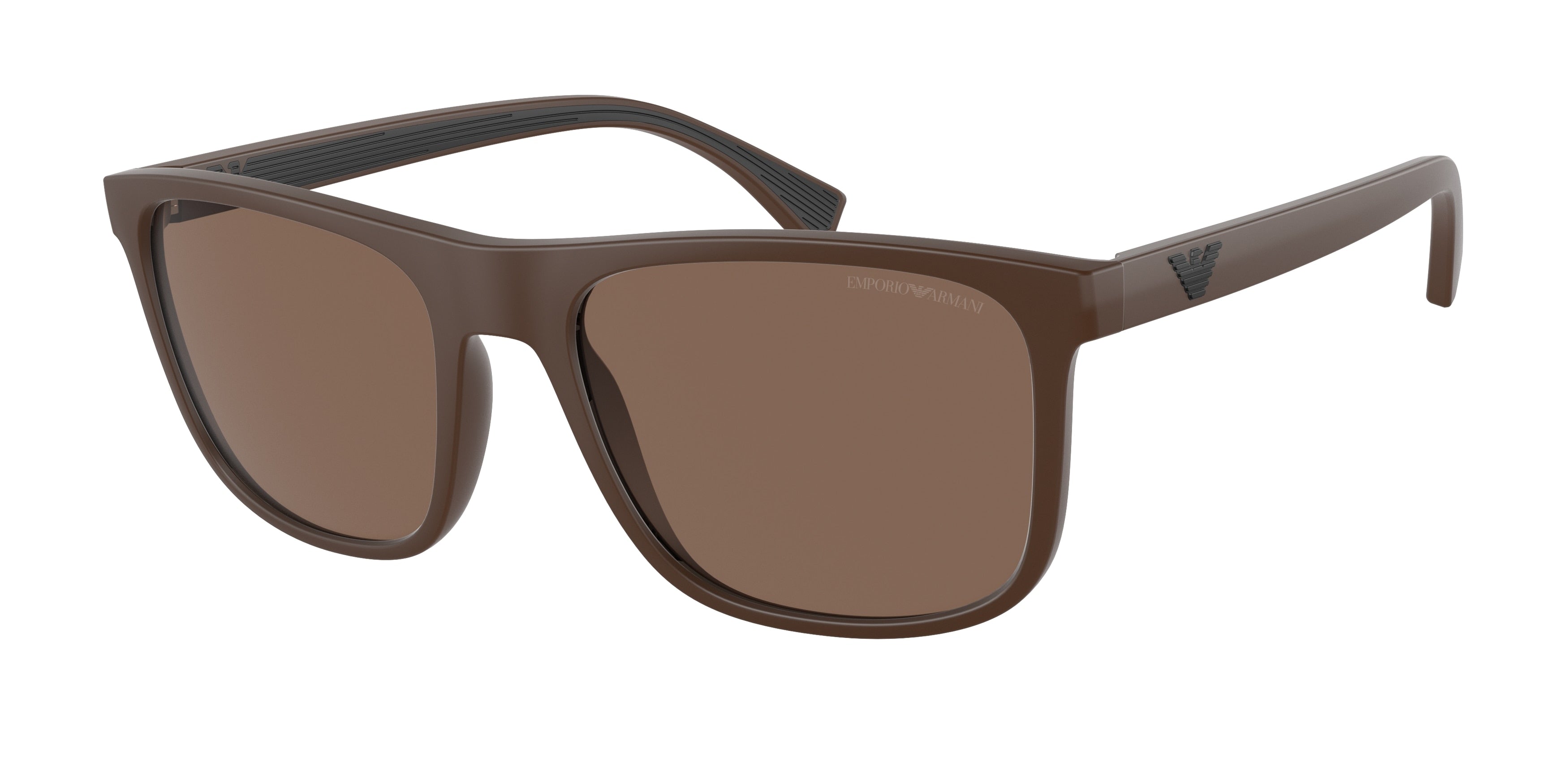Emporio Armani EA4129 Square Sunglasses  511973-Matte Brown 56-142-19 - Color Map Brown